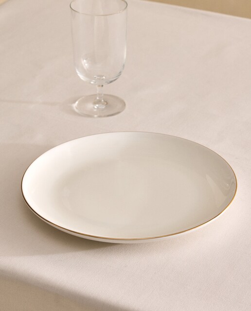 Plato llano Bone China Filo Dorado El Corte Inglés