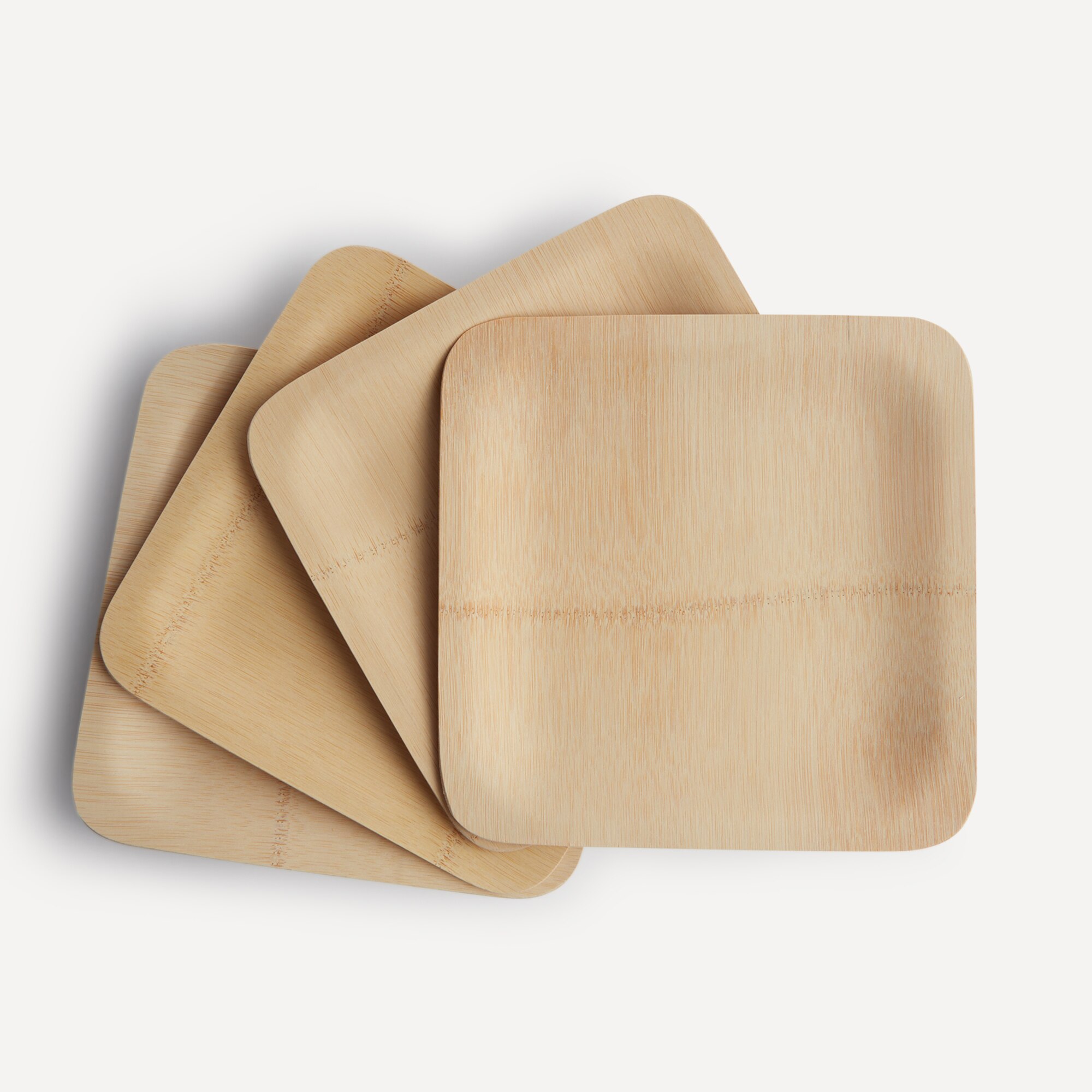 Conjunto de 4 pratos quadrados descartáveis Save The Planet Castanho-1