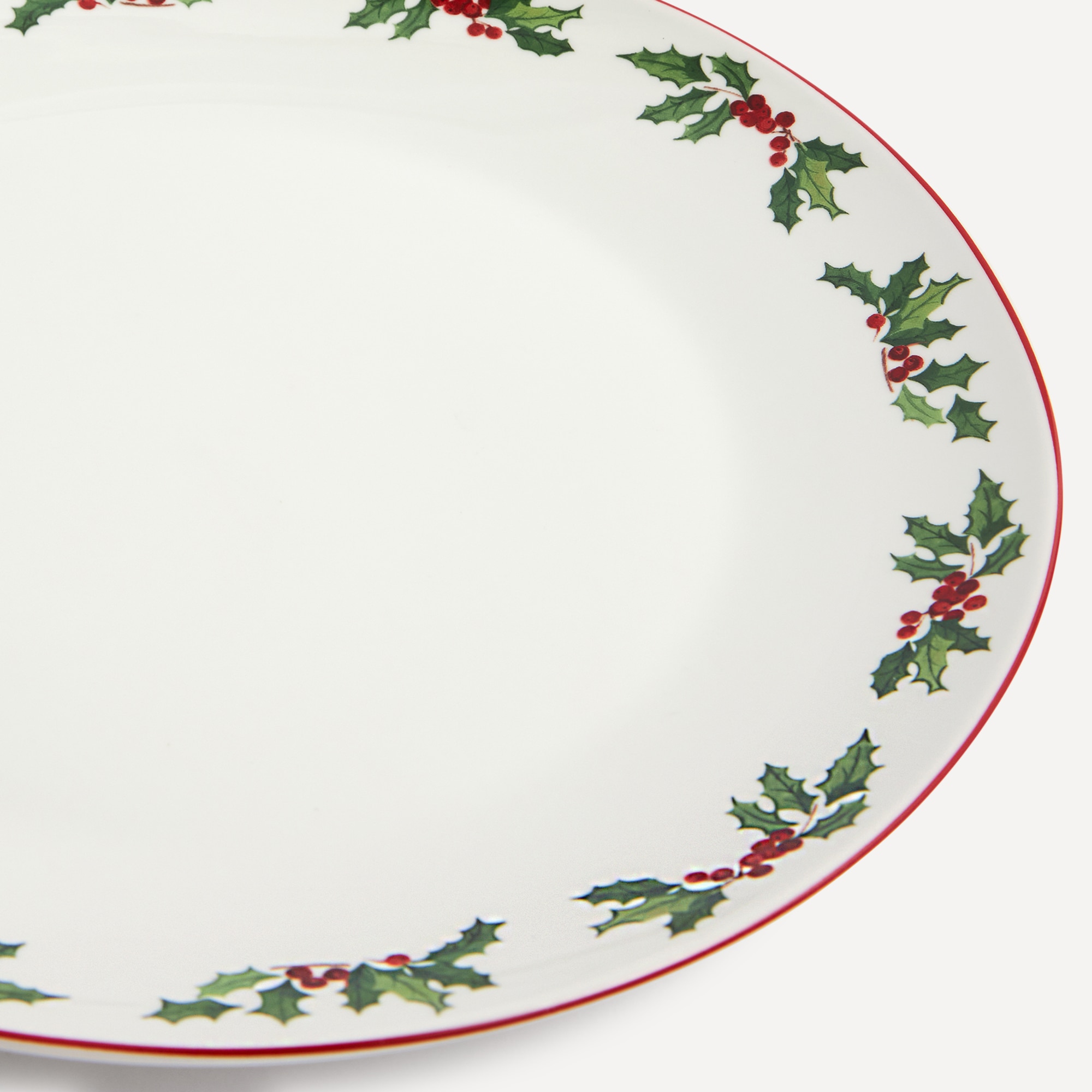 Plato llano Corona Navidad Basics El Corte Inglés Blanco-3