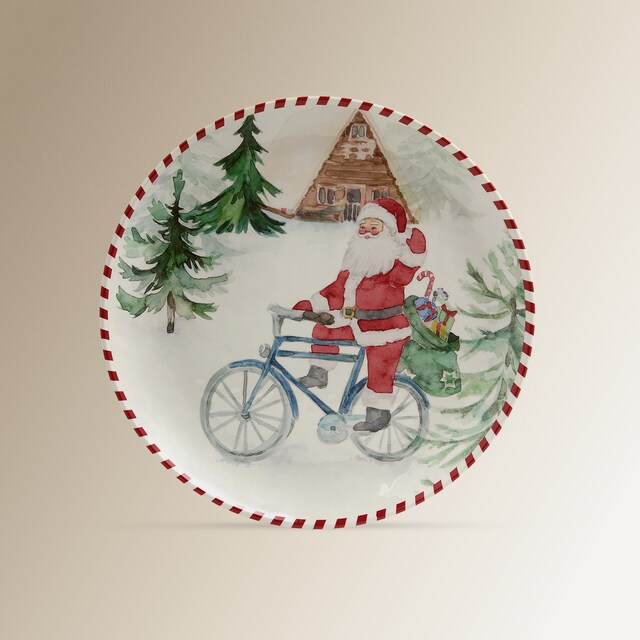 Imagen 0 de Plato llano de melamina Papá Noel Villa Navidad El Corte Inglés