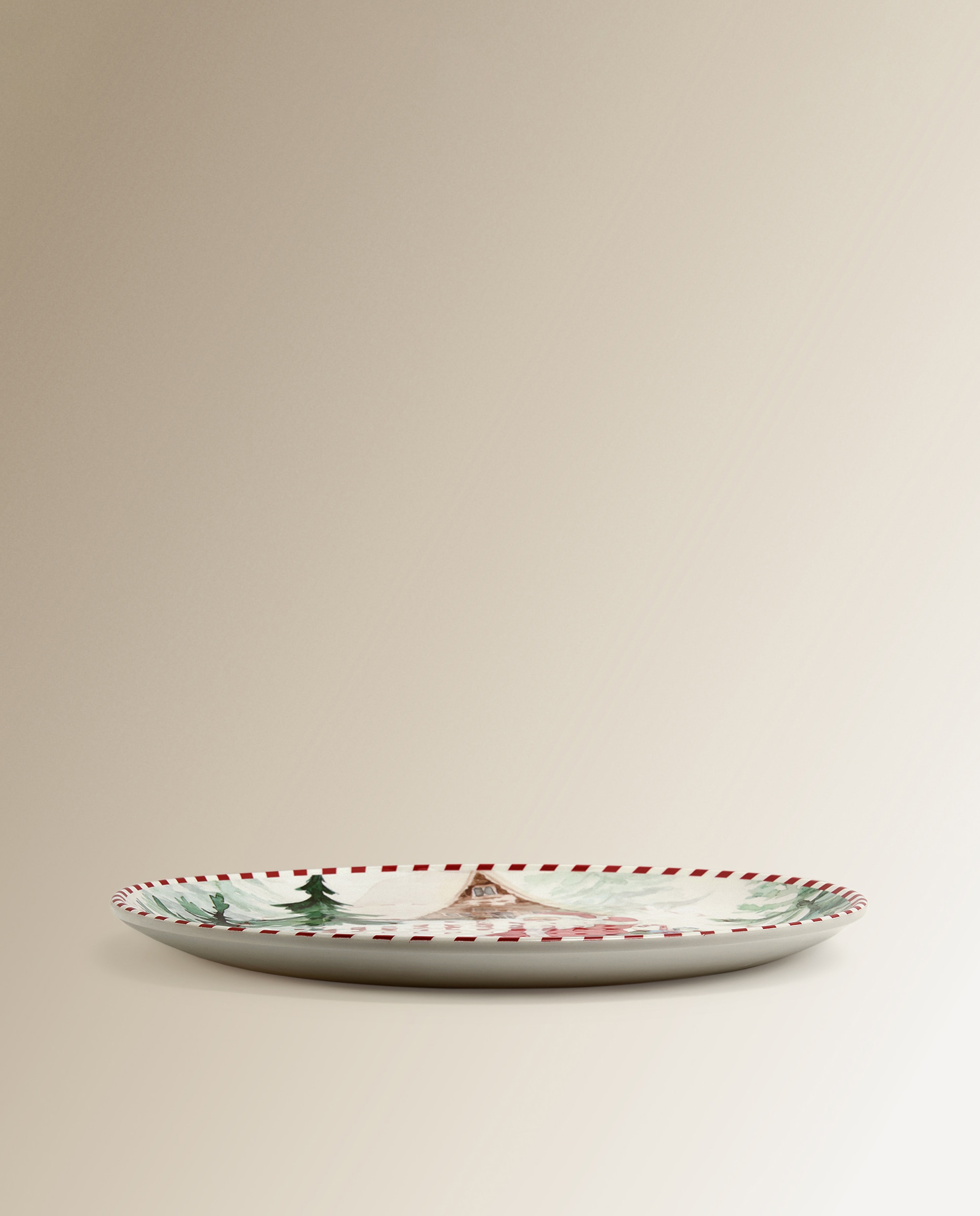 Prato Raso de Melamina Pai Natal na Aldeia Multicolor-2