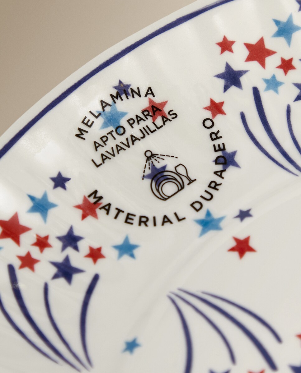 Plato llano de melamina 4 de julio Basics El Corte Inglés Multicolor-5