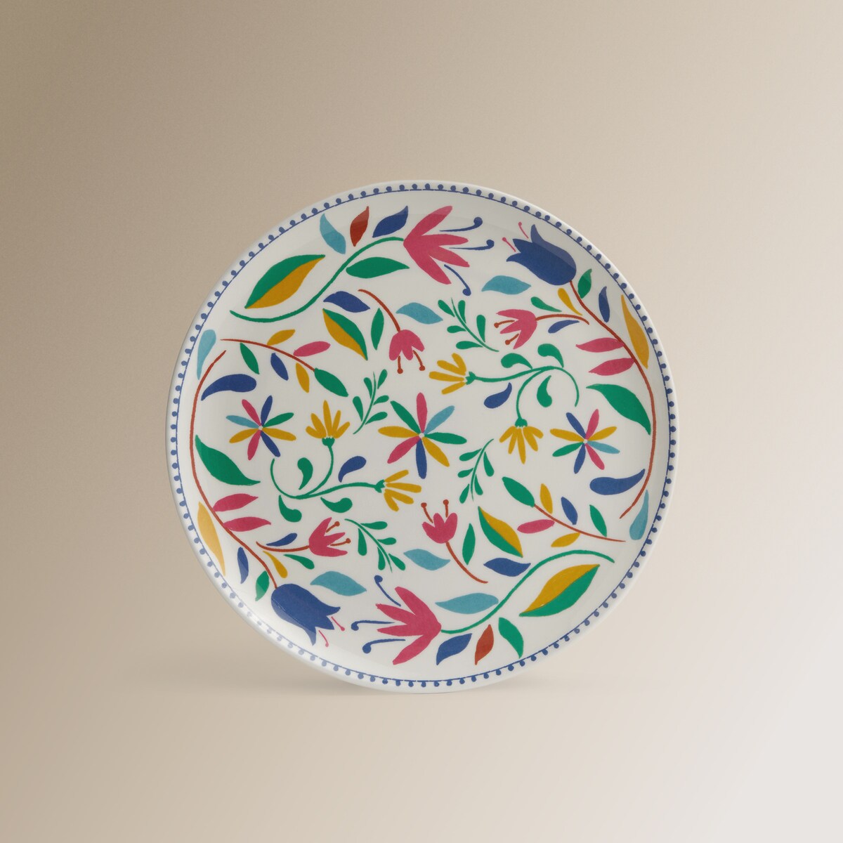 Plato llano de melamina Jalisco Basics El Corte Inglés Multicolor-2