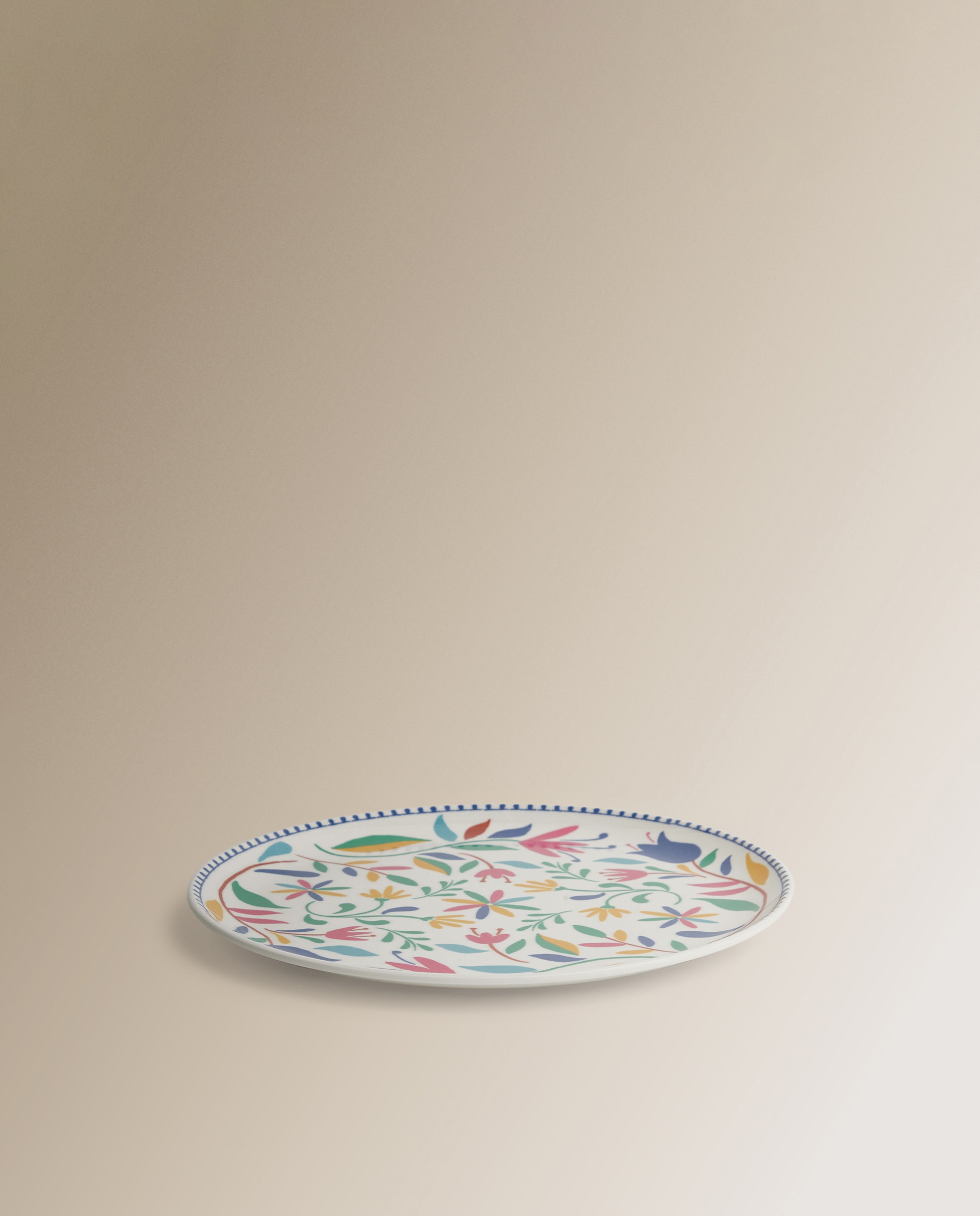 Plato llano de melamina Jalisco Basics El Corte Inglés Multicolor-3