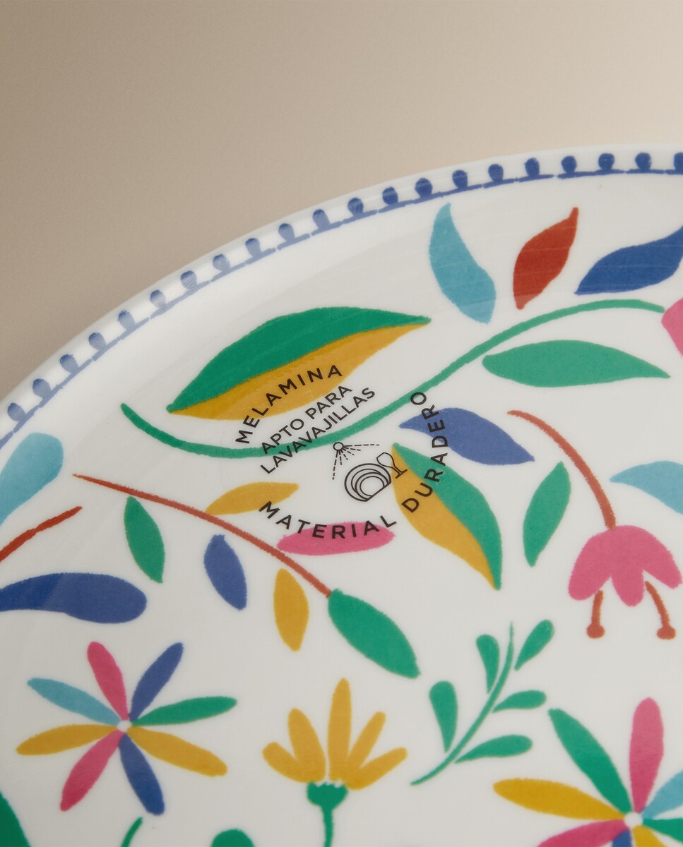 Plato llano de melamina Jalisco Basics El Corte Inglés Multicolor-5