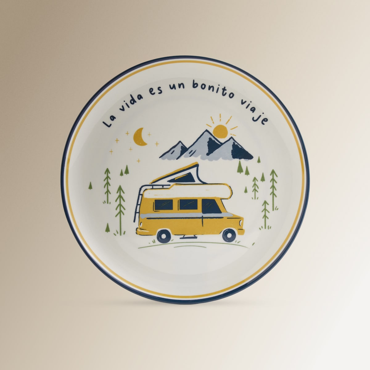 Plato llano de melamina Viaje Basics El Corte Inglés Multicolor-2