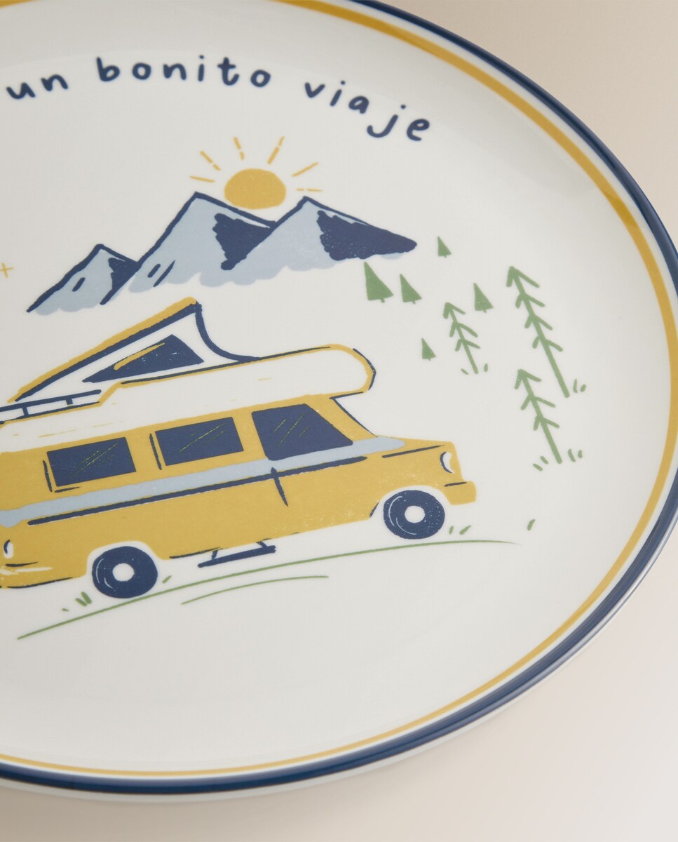 Plato llano de melamina Viaje Basics El Corte Inglés Multicolor-4