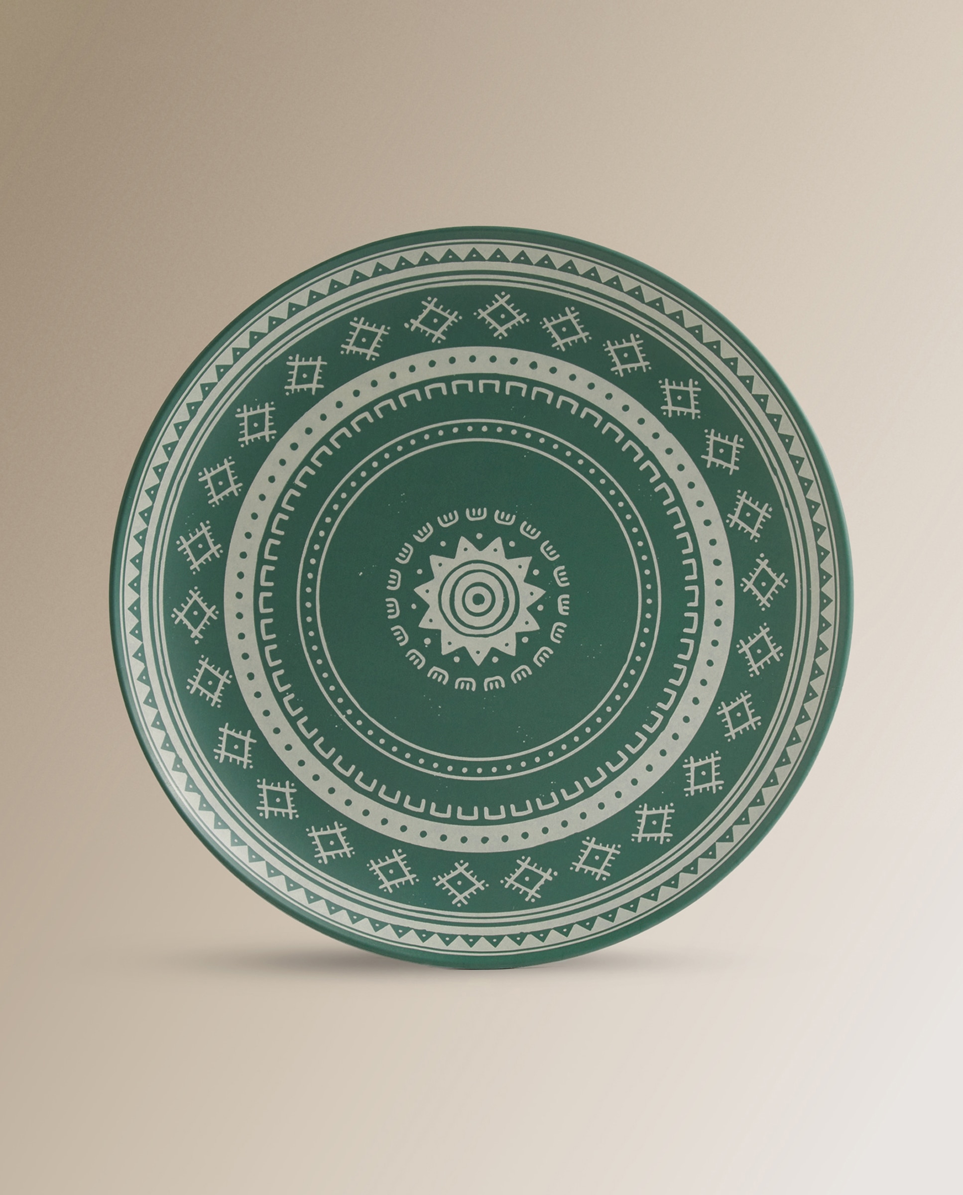 Plato llano de melamina Oaxaca Basics El Corte Inglés Verde-1