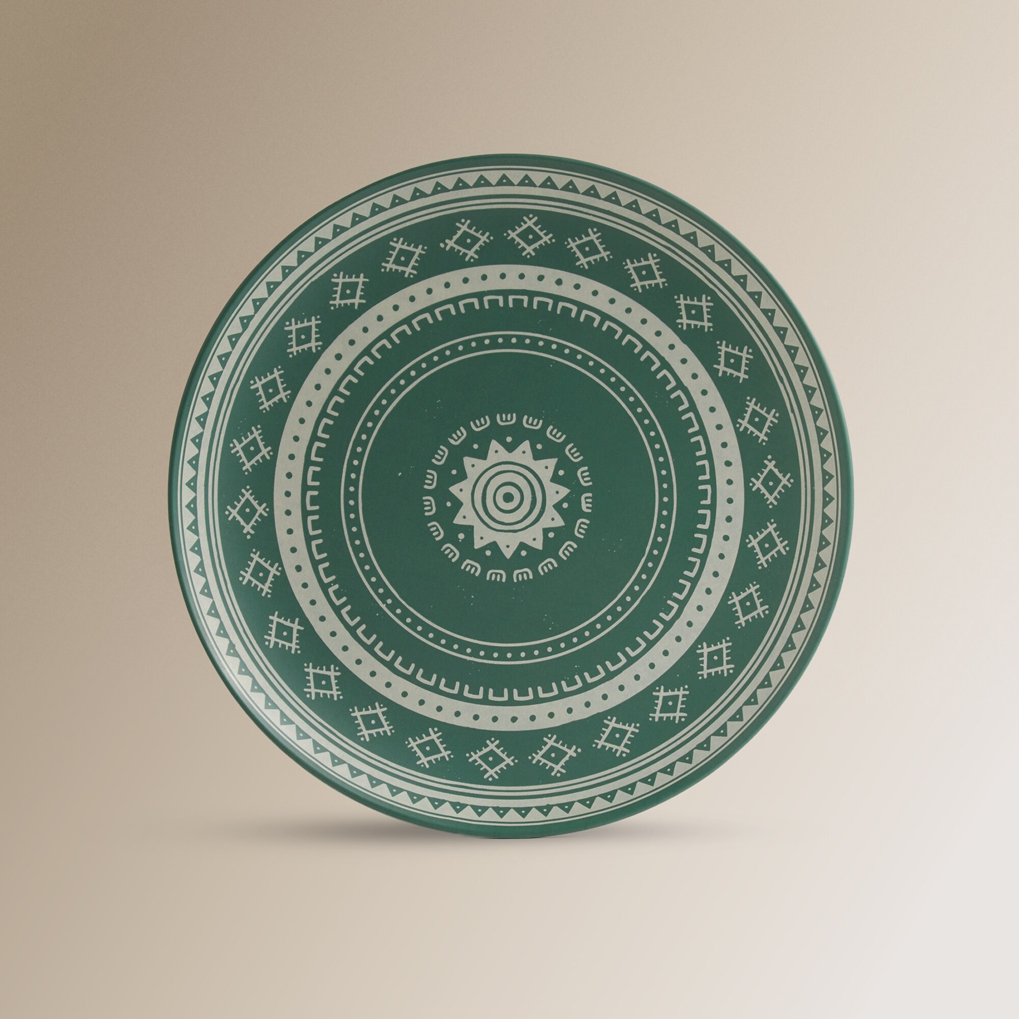 Plato llano de melamina Oaxaca Basics El Corte Inglés Verde-2