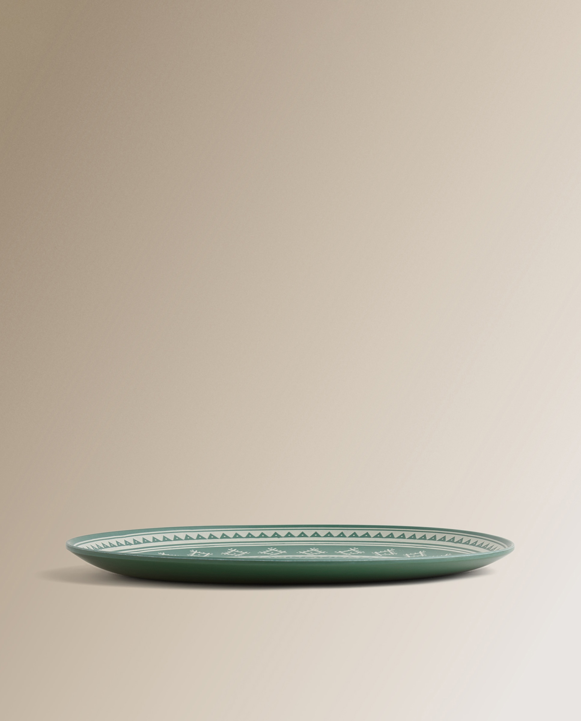 Plato llano de melamina Oaxaca Basics El Corte Inglés Verde-3