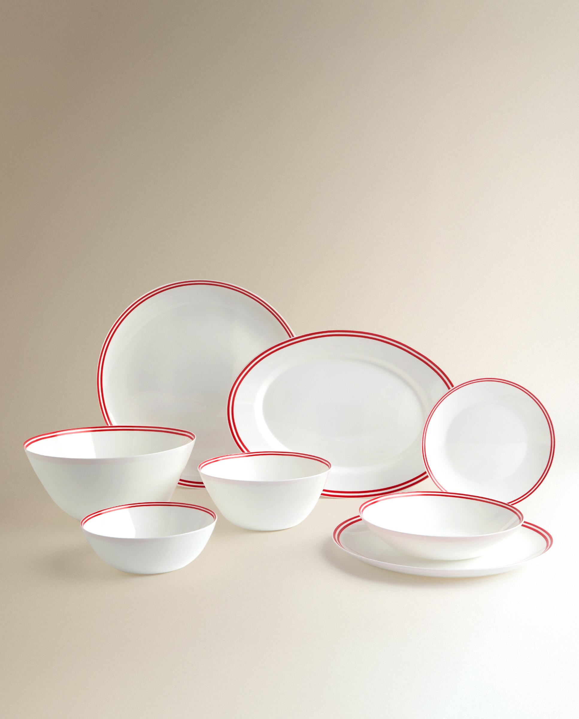 Plato llano de vidrio Orleans Rojo-5