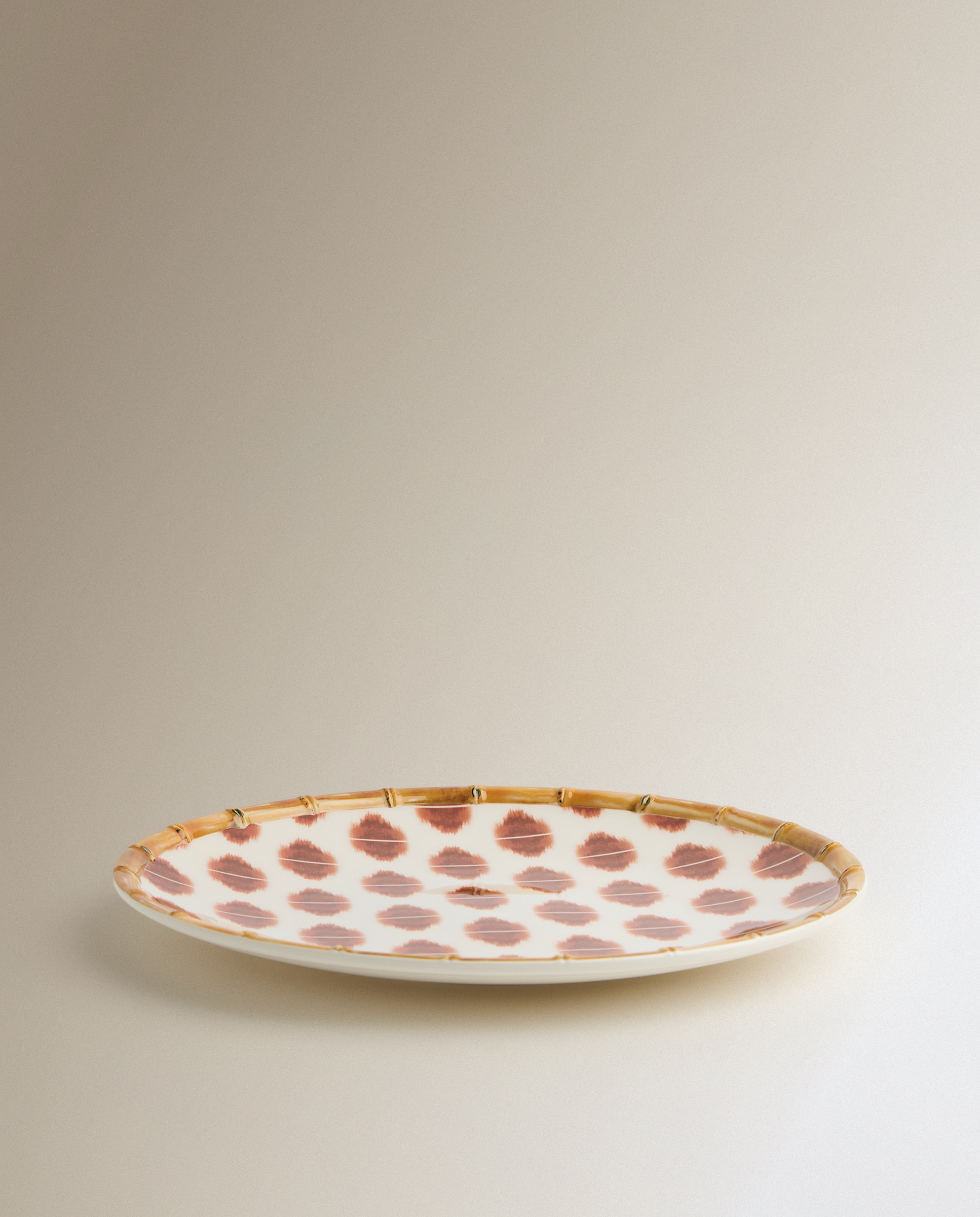 Plato llano de melamina para exterior Ikat - Verde Naranja-3