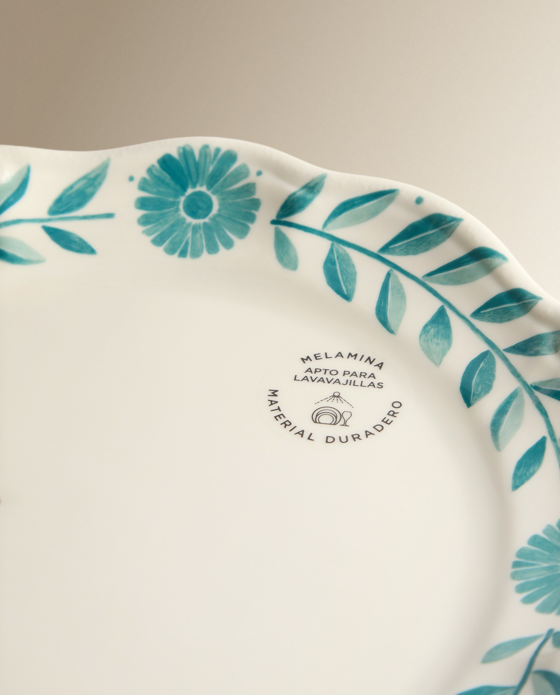 Prato raso de melamina para exterior Fiore Firenze Azul-4
