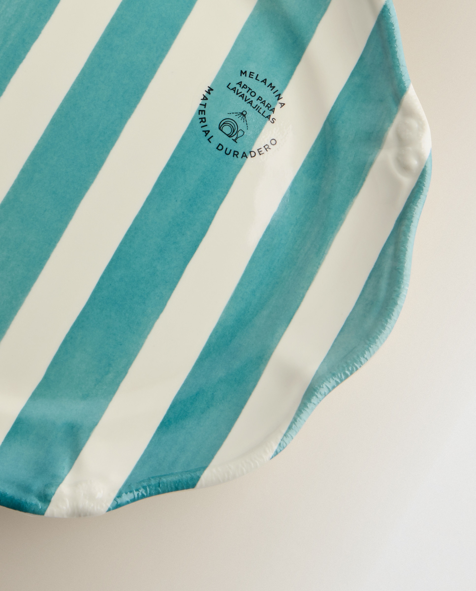 Prato raso de melamina para exterior Riscas Firenze Azul-4