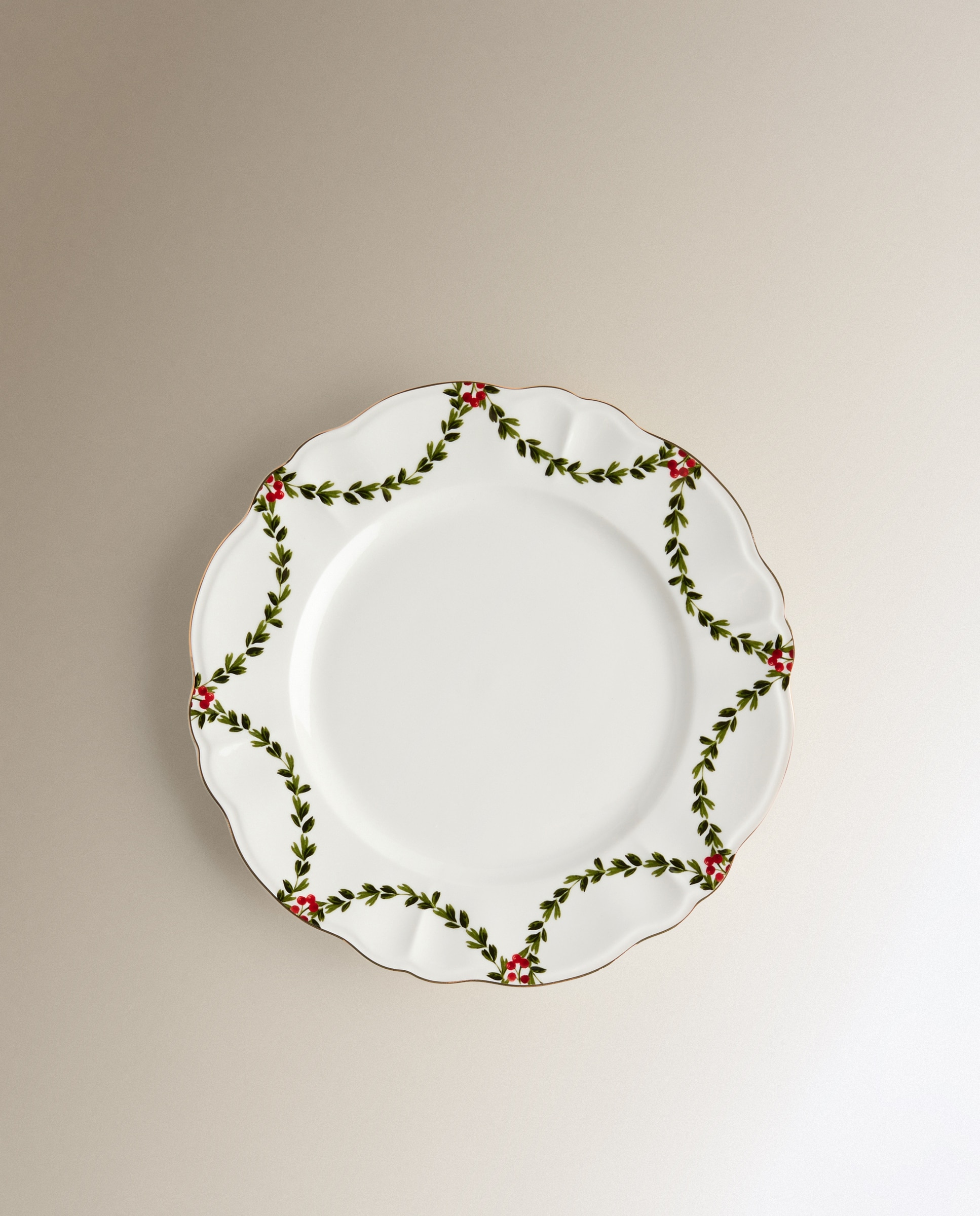 Plato llano Mistletoe Navidad - Crudo Crudo-2
