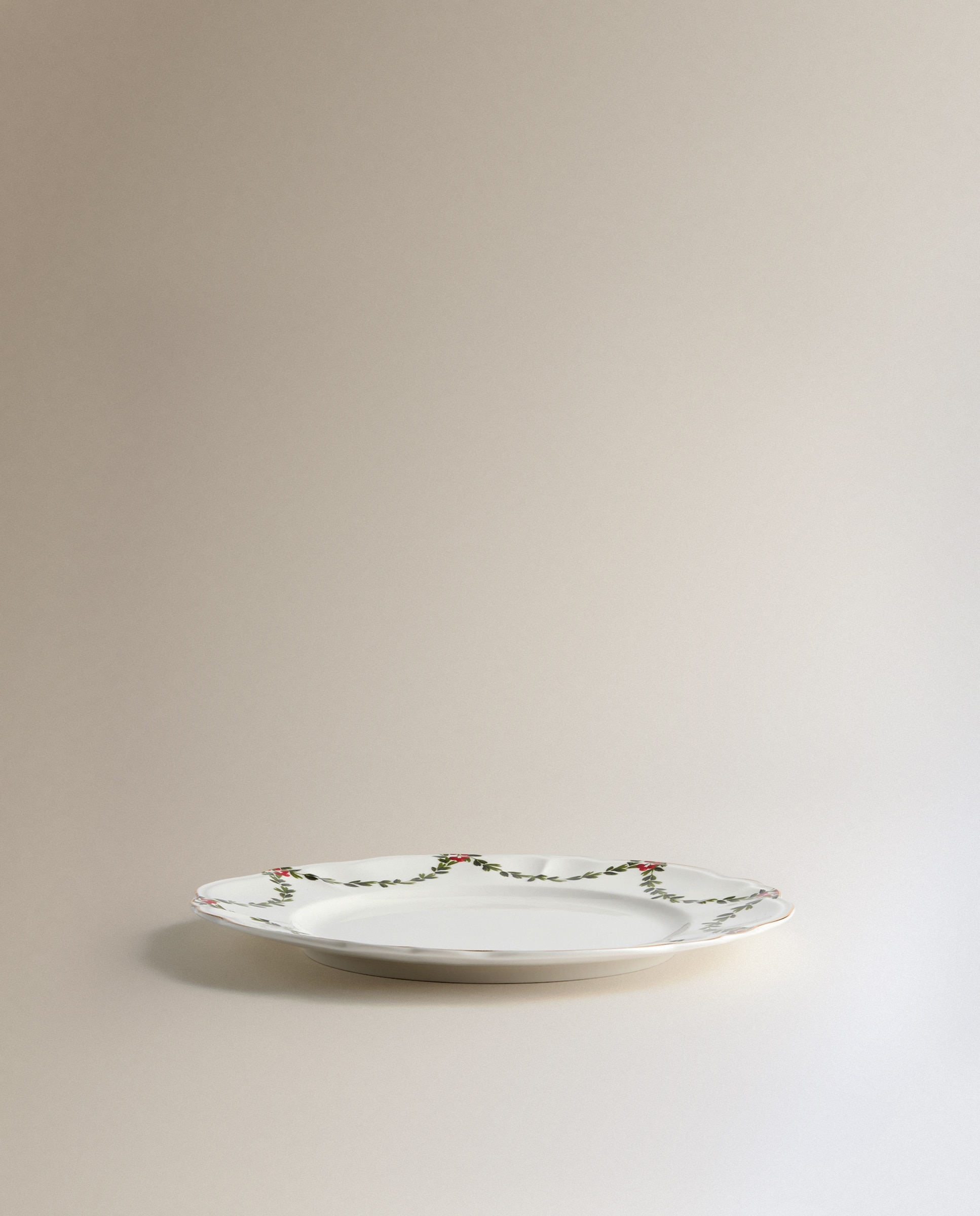 Plato llano Mistletoe Navidad - Crudo Crudo-3