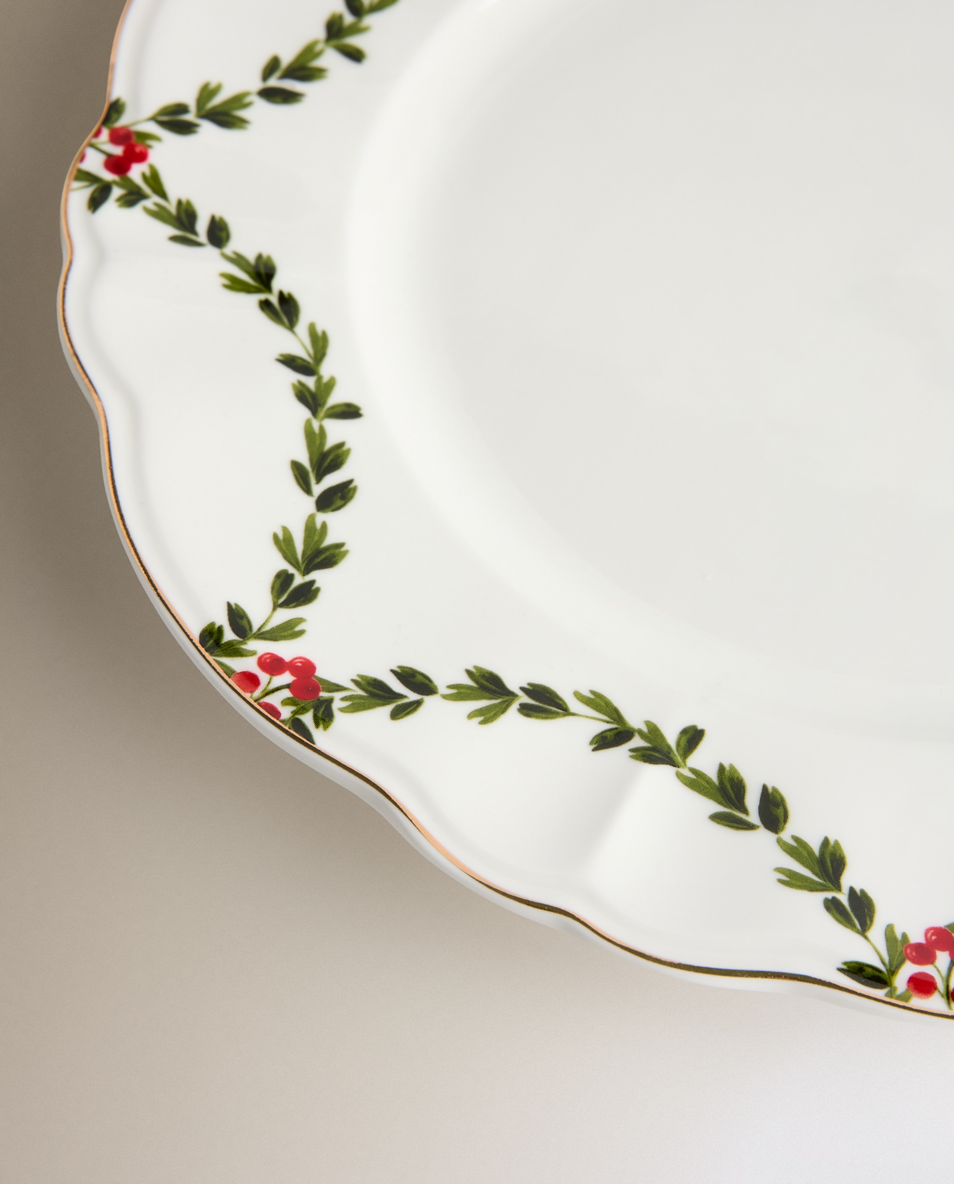 Plato llano Mistletoe Navidad - Crudo Crudo-4