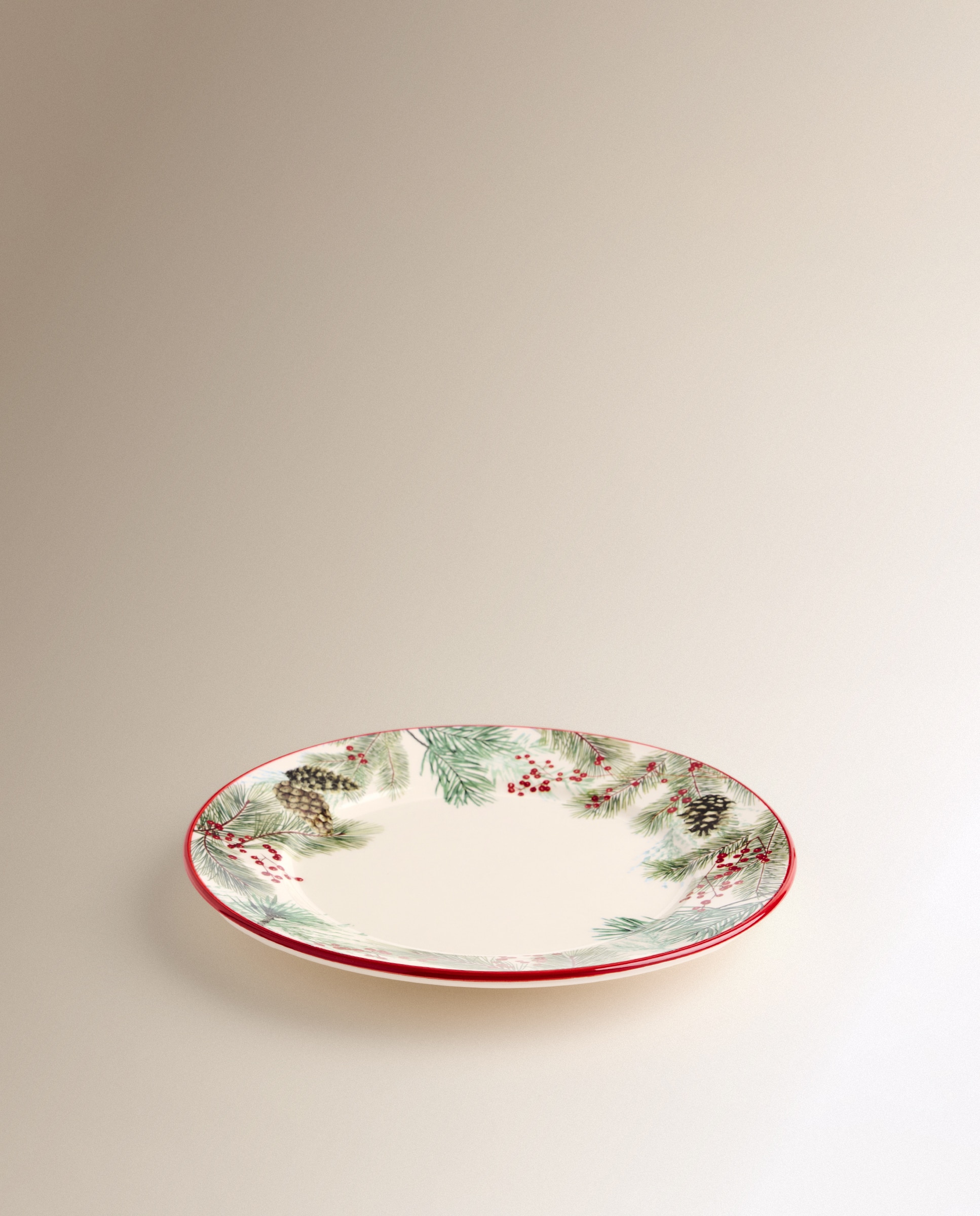 Plato llano Holly Navidad - Crudo Crudo-3
