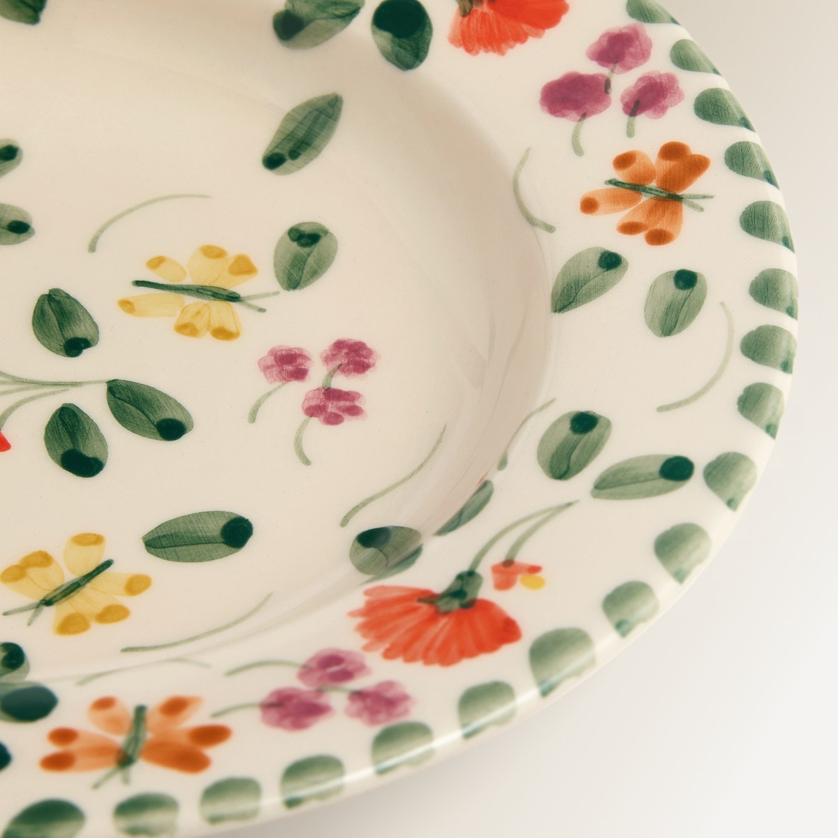 Prato Fundo Pintado à Mão Lilou Multicolor-5