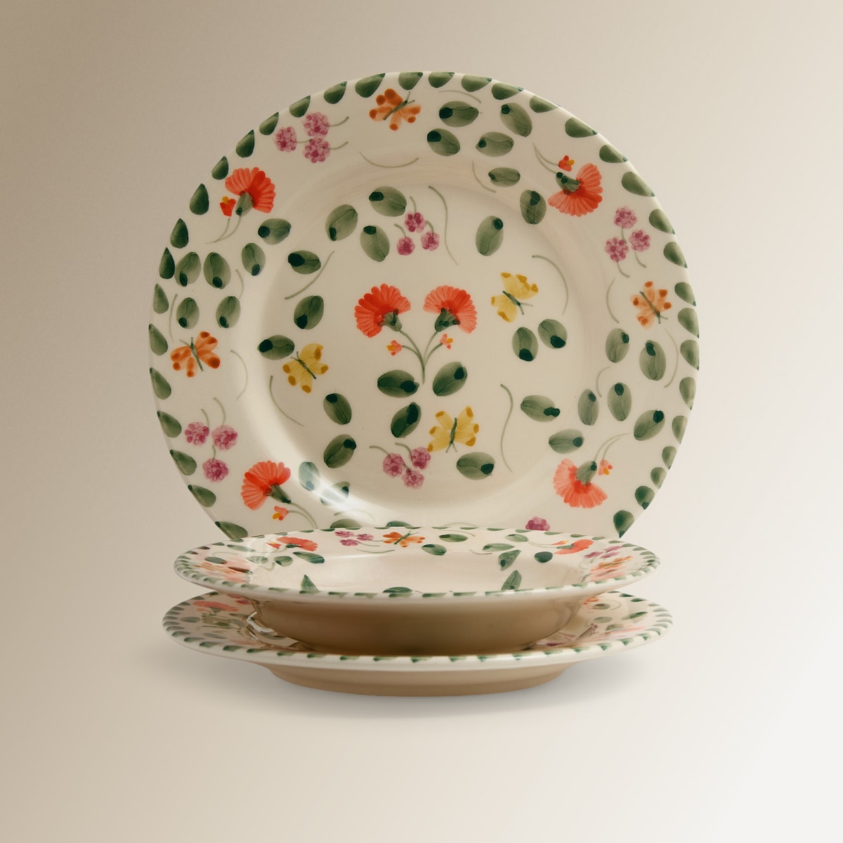 Prato Fundo Pintado à Mão Lilou Multicolor-6