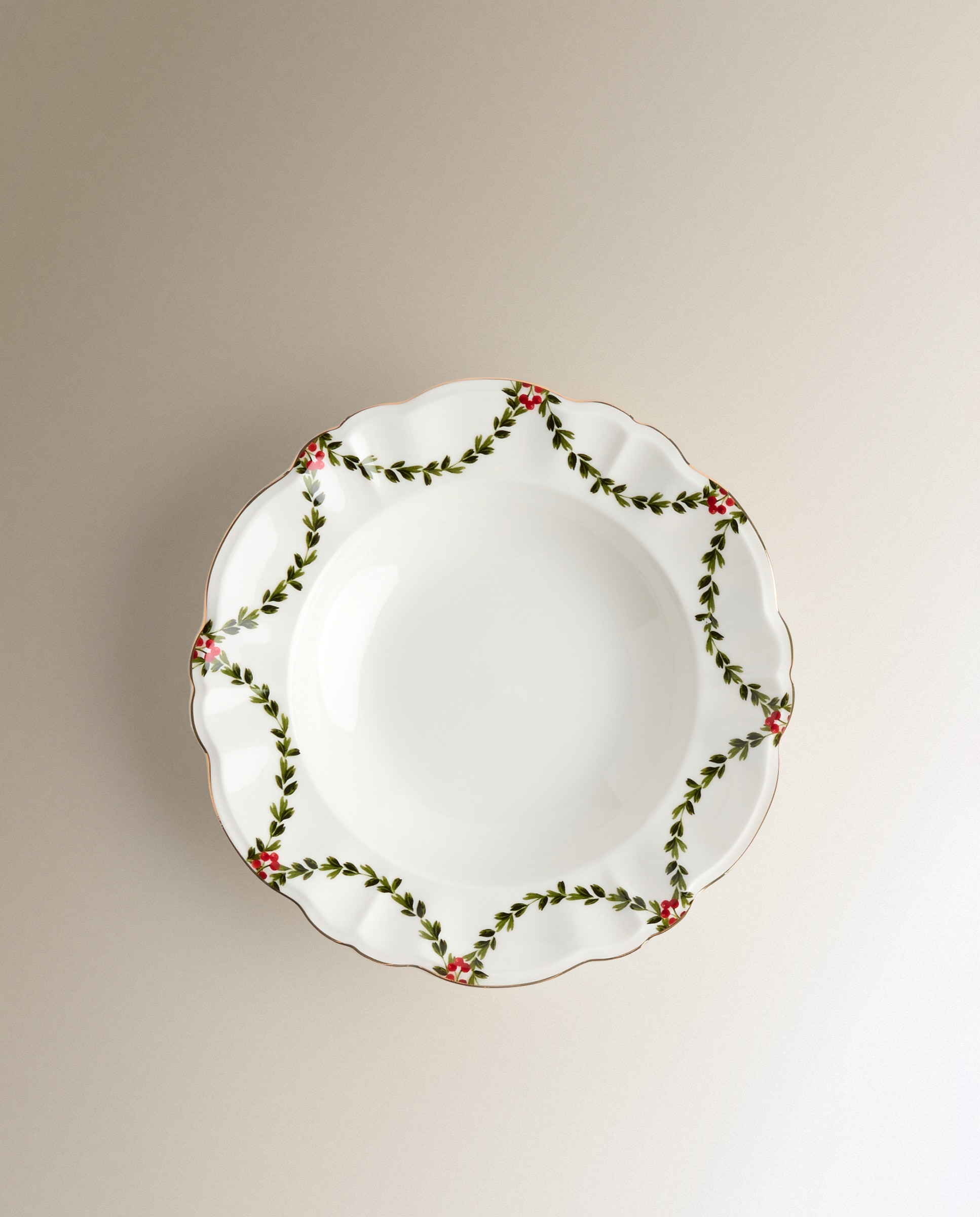 Plato hondo Mistletoe Navidad - Crudo Crudo-2