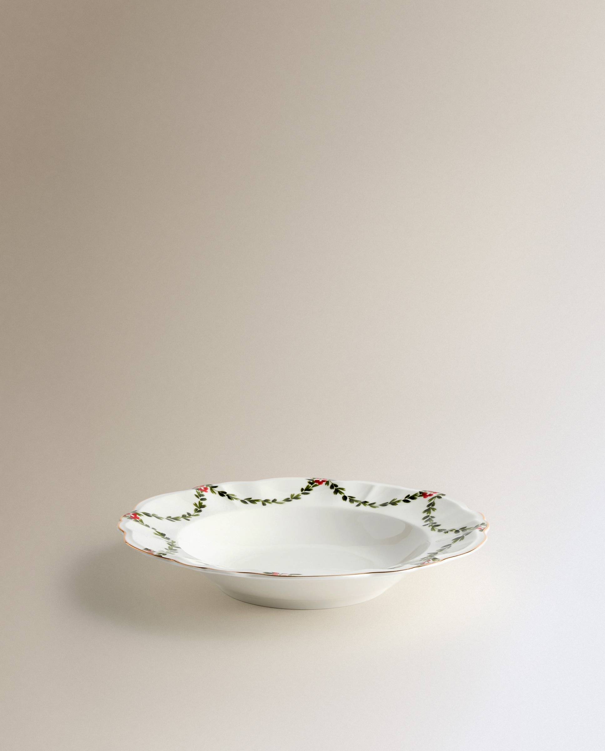 Plato hondo Mistletoe Navidad - Crudo Crudo-3