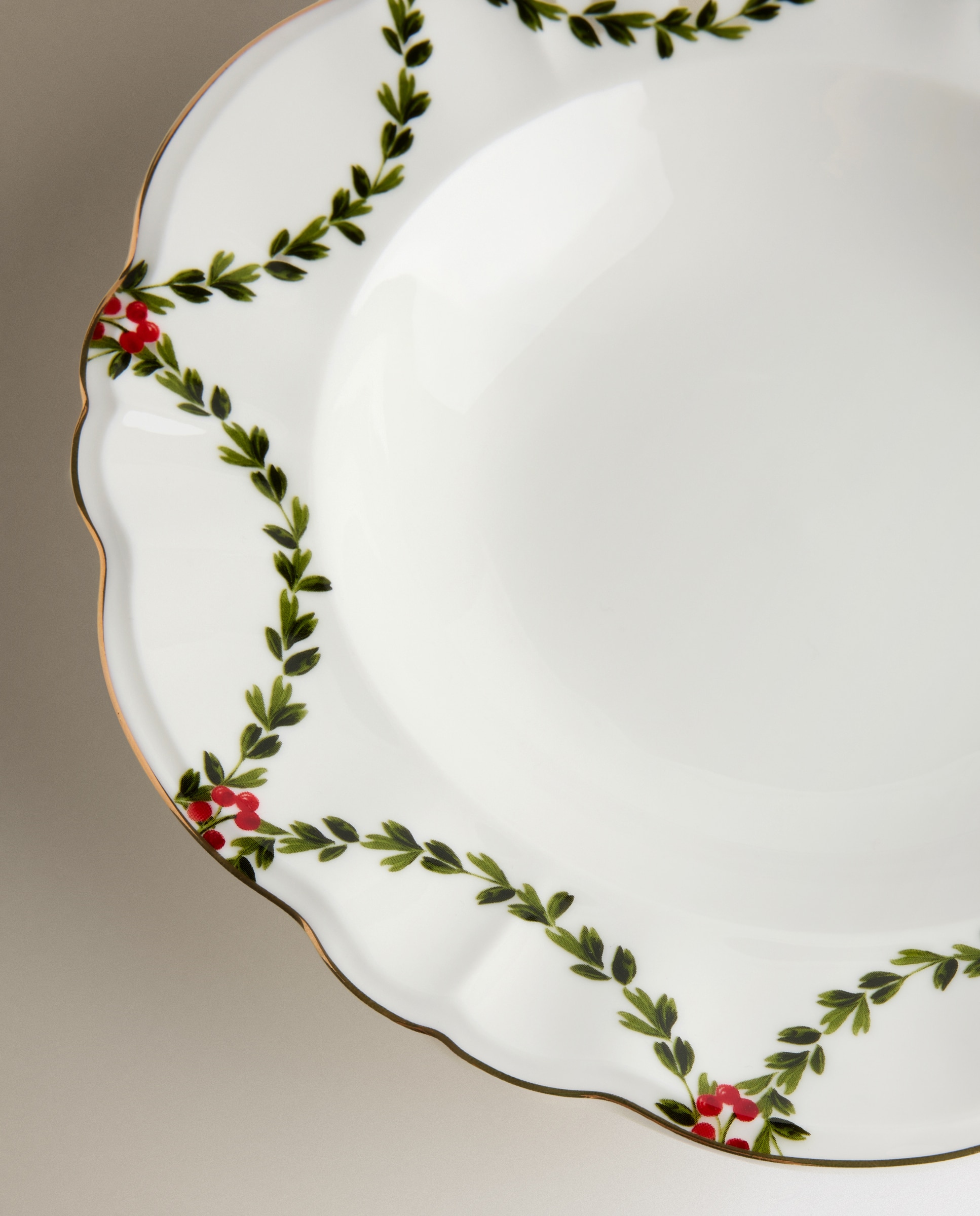 Plato hondo Mistletoe Navidad - Crudo Crudo-4