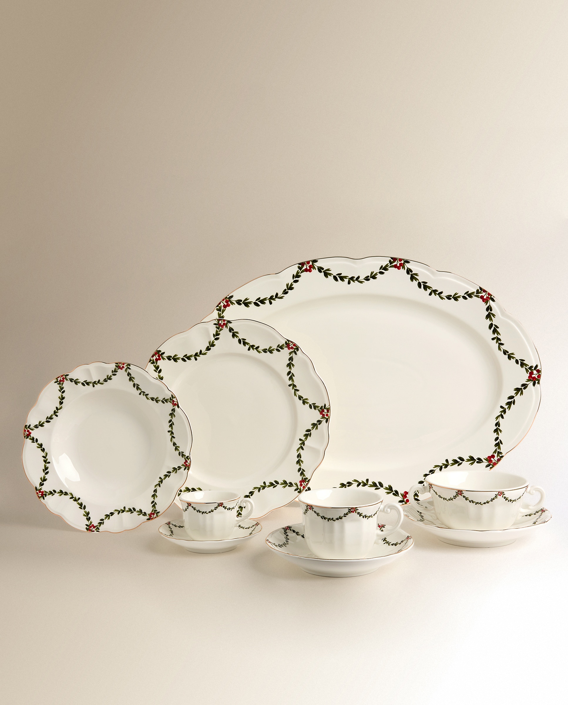 Plato hondo Mistletoe Navidad - Crudo Crudo-5