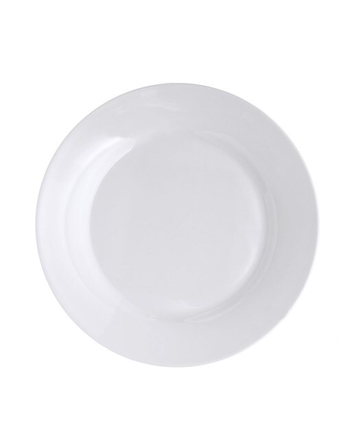 Prato de sobremesa redondo com aba Bone China Essential El Corte Inglés 1