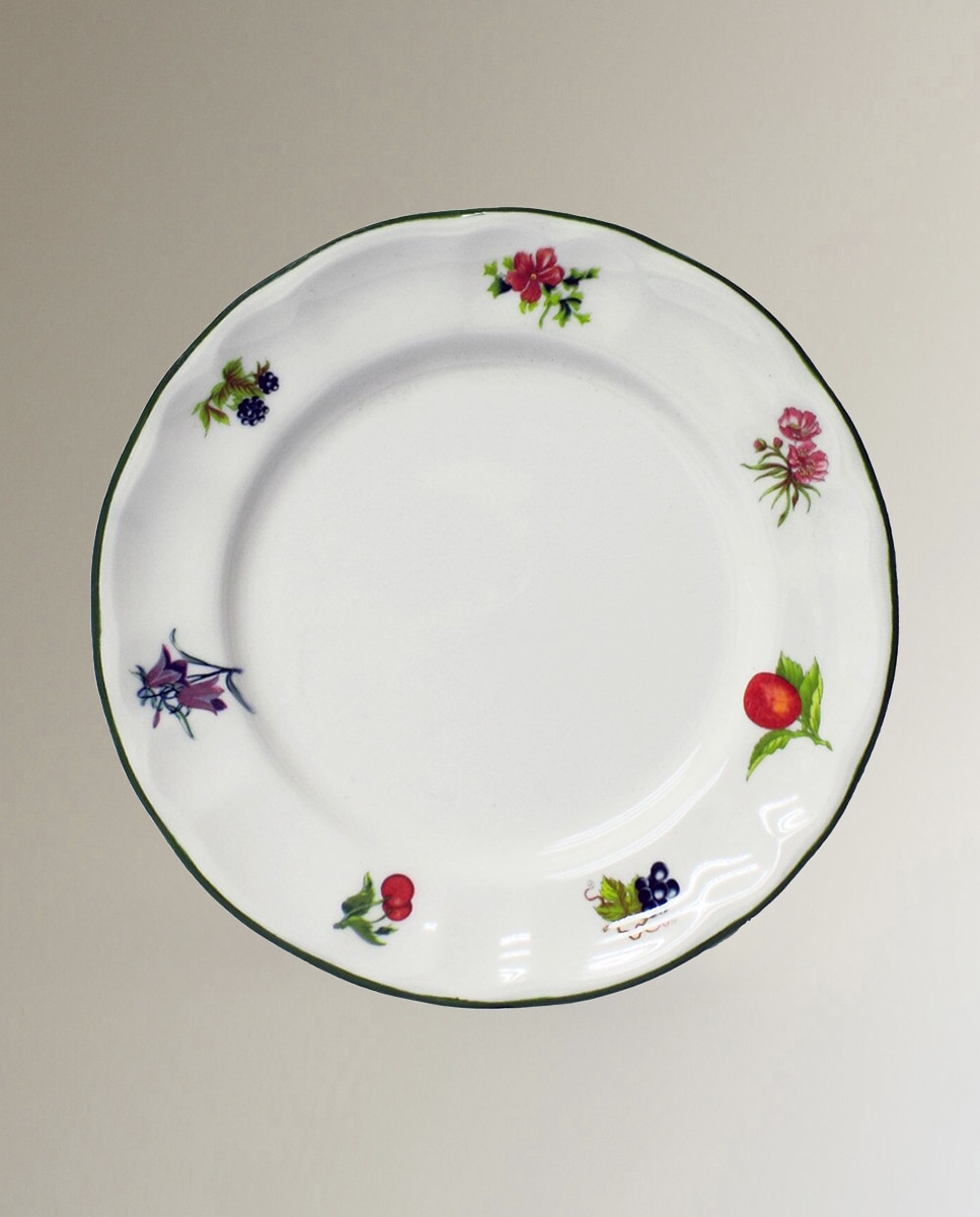 Prato para Biscoitos de Chá Flores e Frutas Multicolor-1