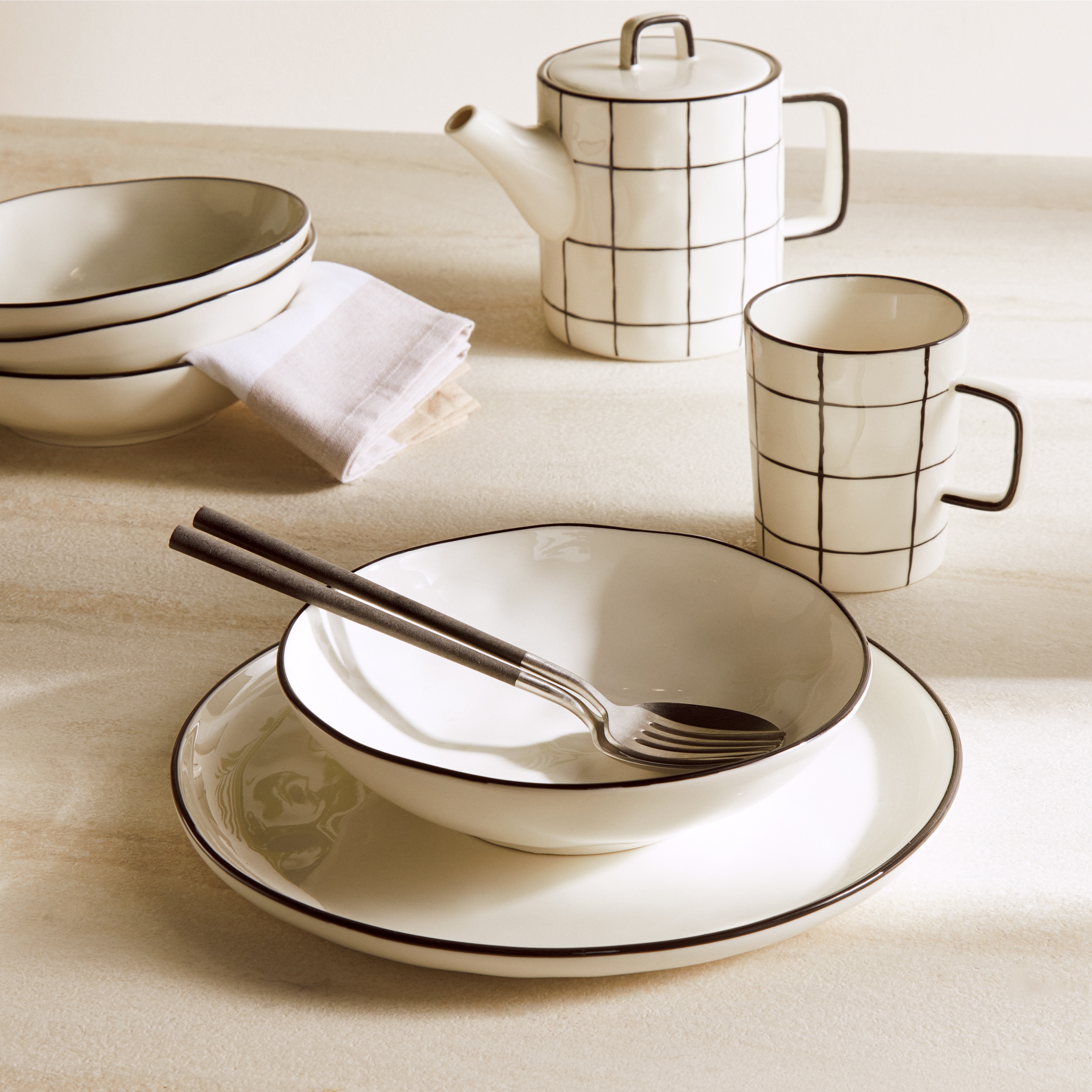 Prato de sobremesa liso Cube Branco-6