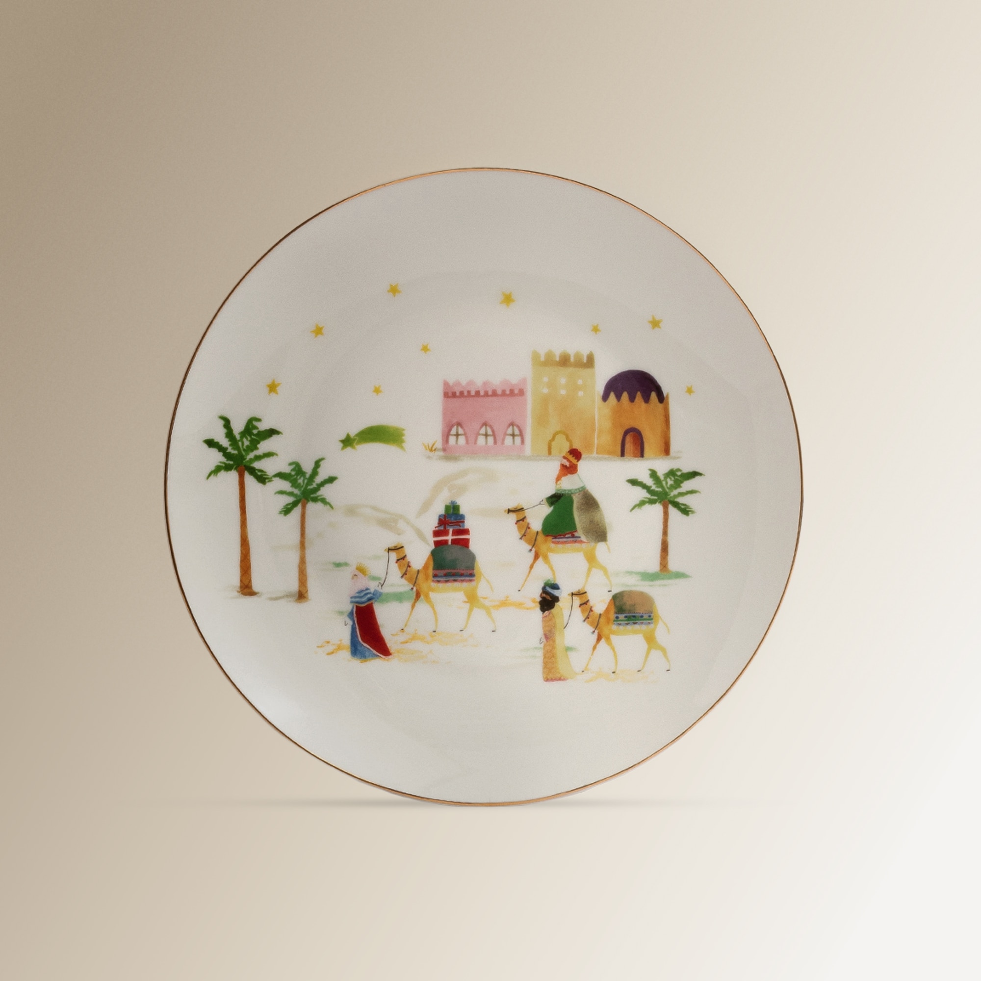 Imagen 0 de Plato de postre Reyes Magos El Corte Inglés Blanco