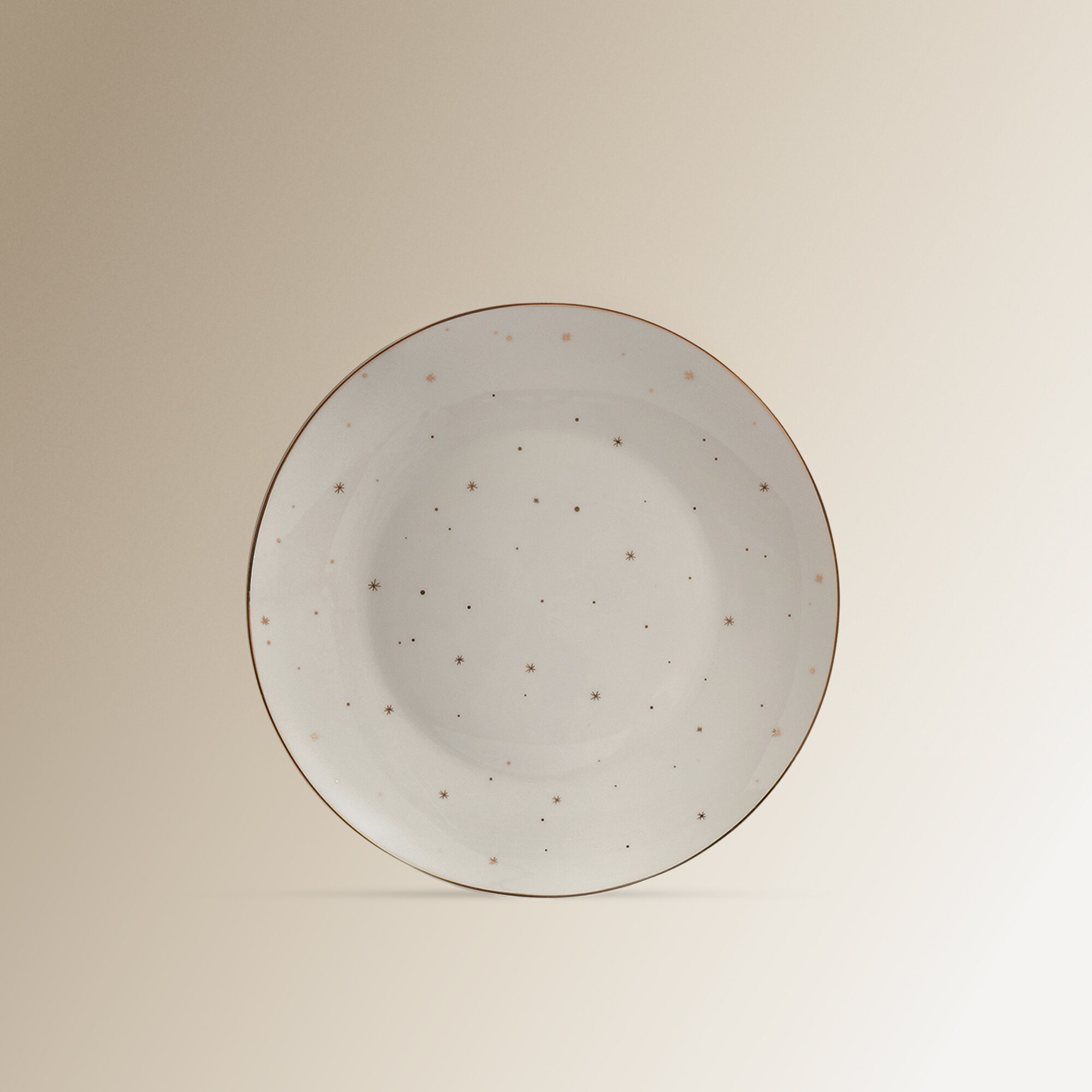 Prato de Sobremesa Estrelas Natal Branco-1