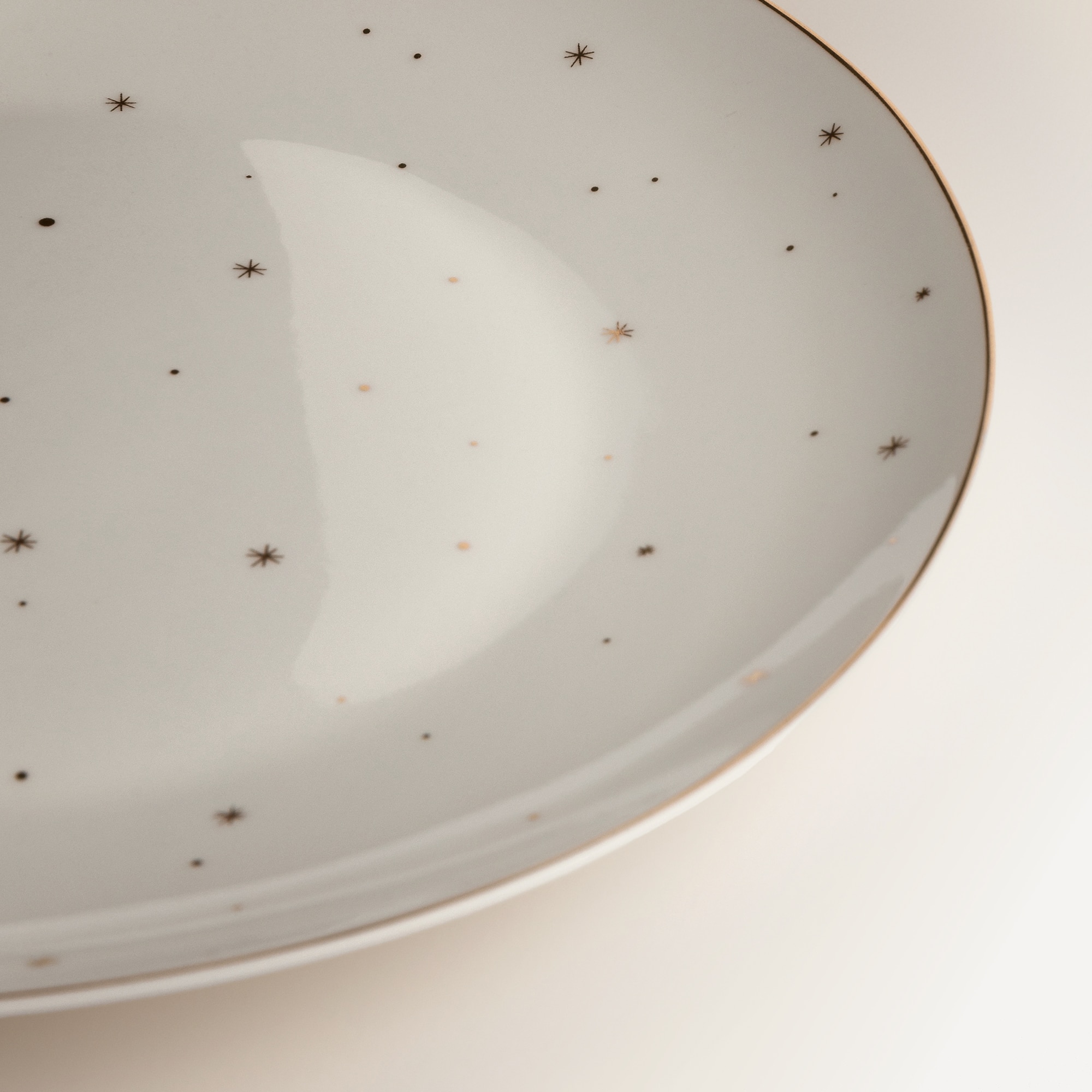 Prato de Sobremesa Estrelas Natal Branco-3