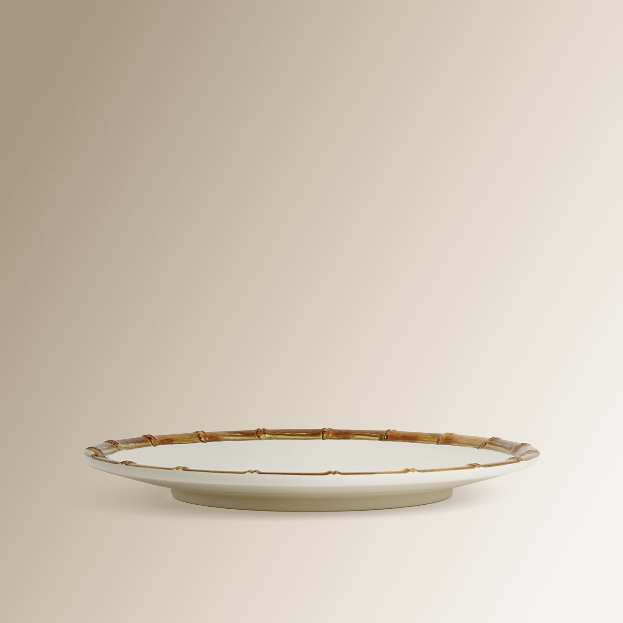 Prato de Sobremesa de Melamina Bambu Branco-2