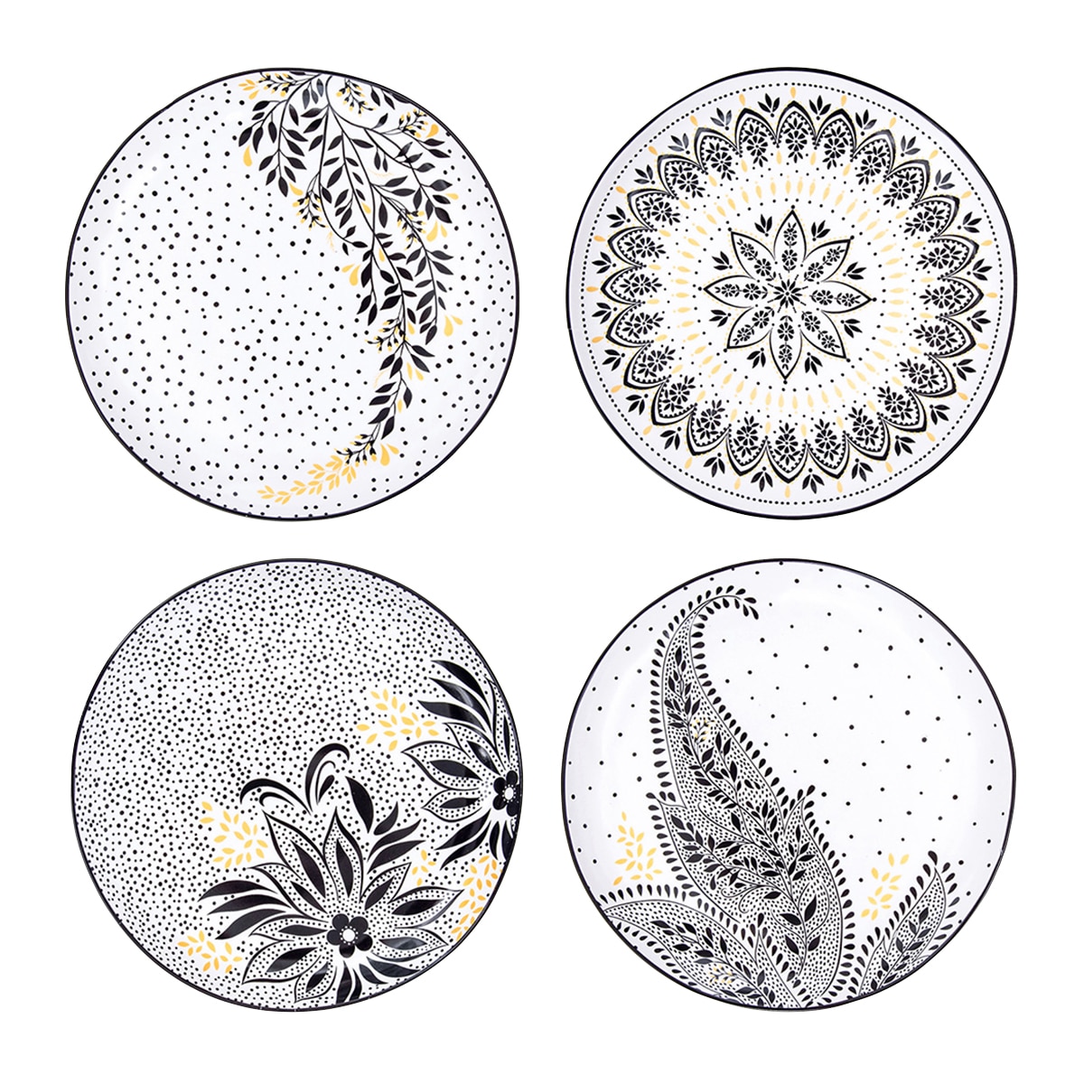 Conjunto de 4 Pratos de Sobremesa Sara-Miller Artisanne Multicolor-1