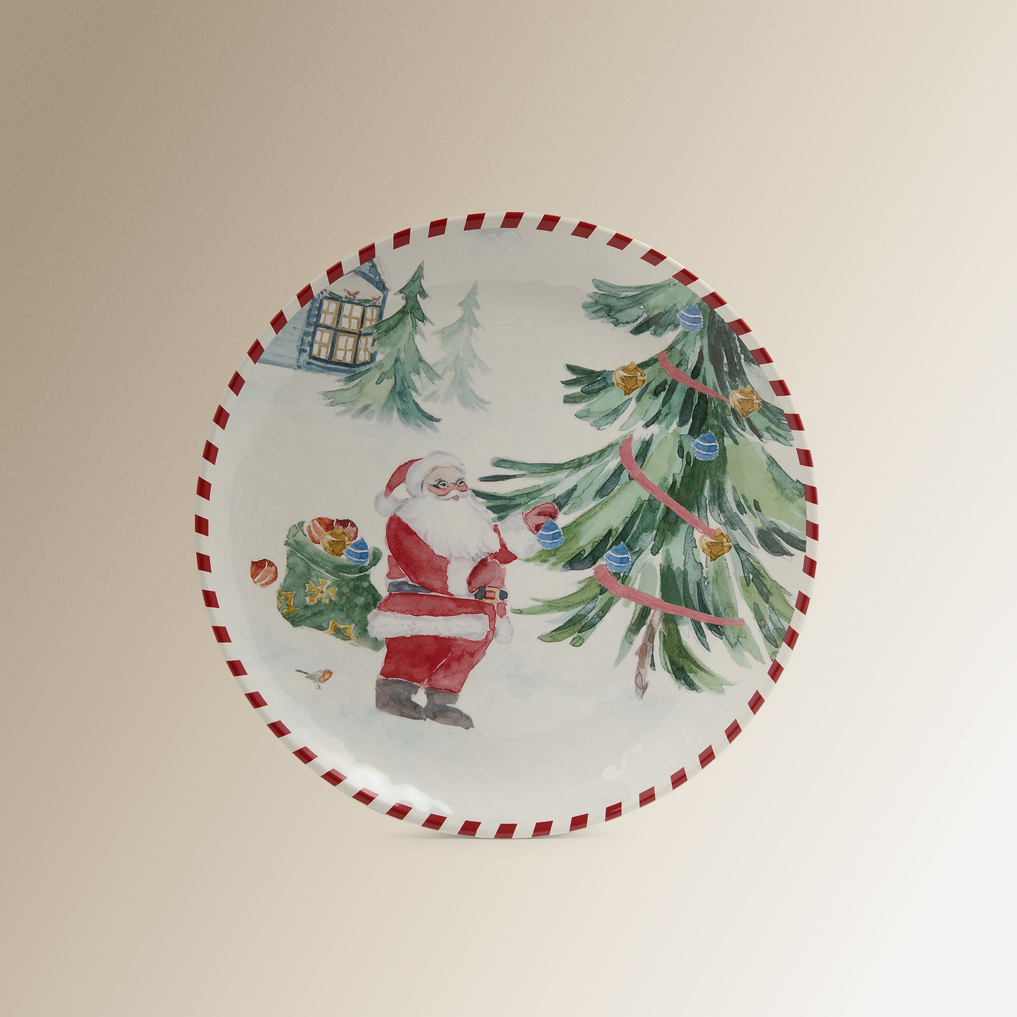 Prato de Sobremesa de Melamina Pai Natal na Aldeia Multicolor-1