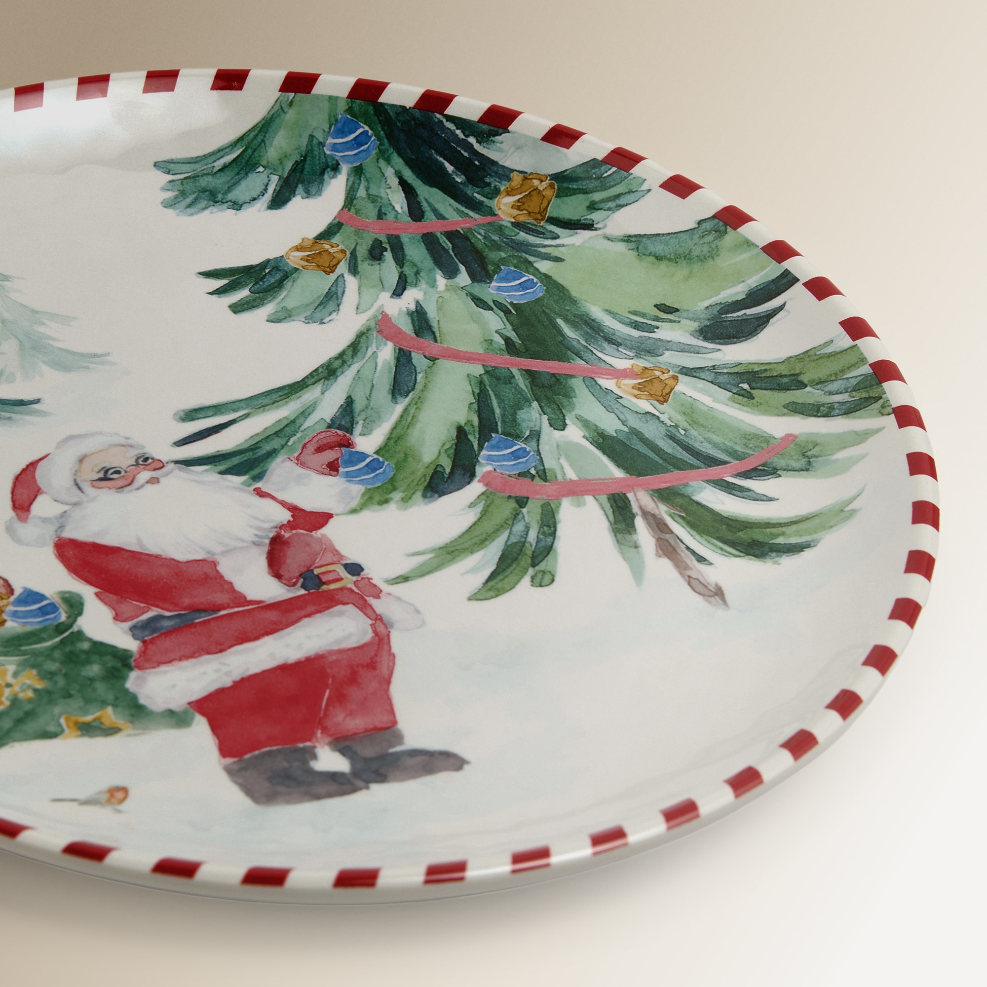Prato de Sobremesa de Melamina Pai Natal na Aldeia Multicolor-3