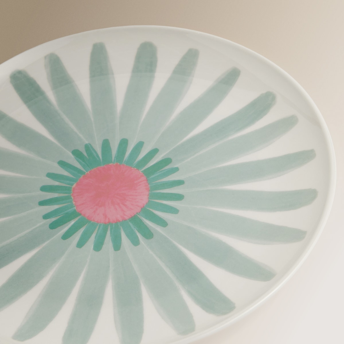 Plato de postre de melamina Flower Market Basics El Corte Inglés Verde-4