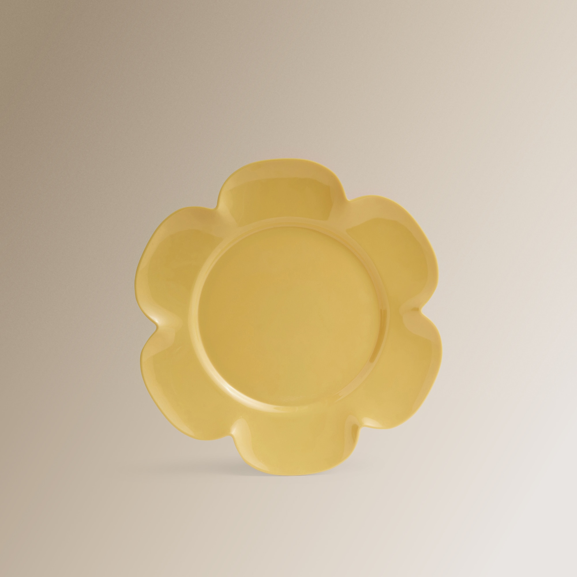 Plato de postre de melamina con forma Flower Market Basics El Corte Inglés Amarillo-2