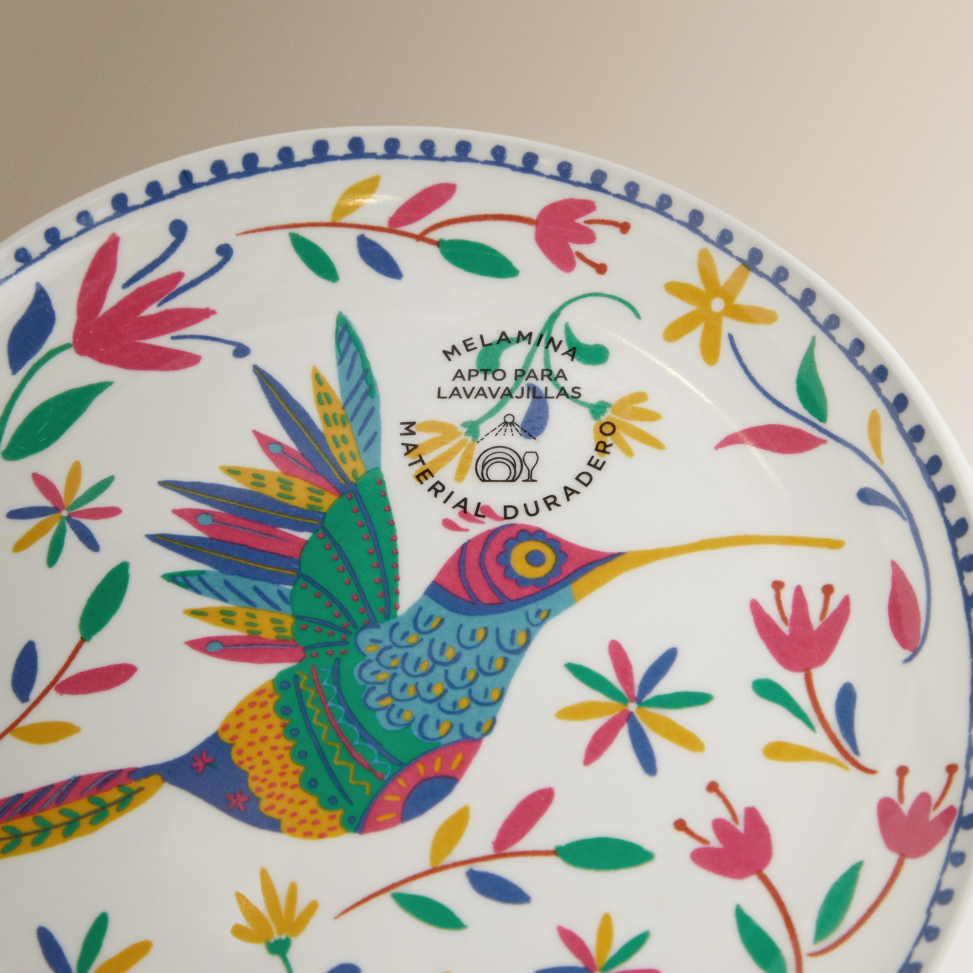 Plato de postre de melamina Colibrí Jalisco Basics El Corte Inglés Multicolor-5