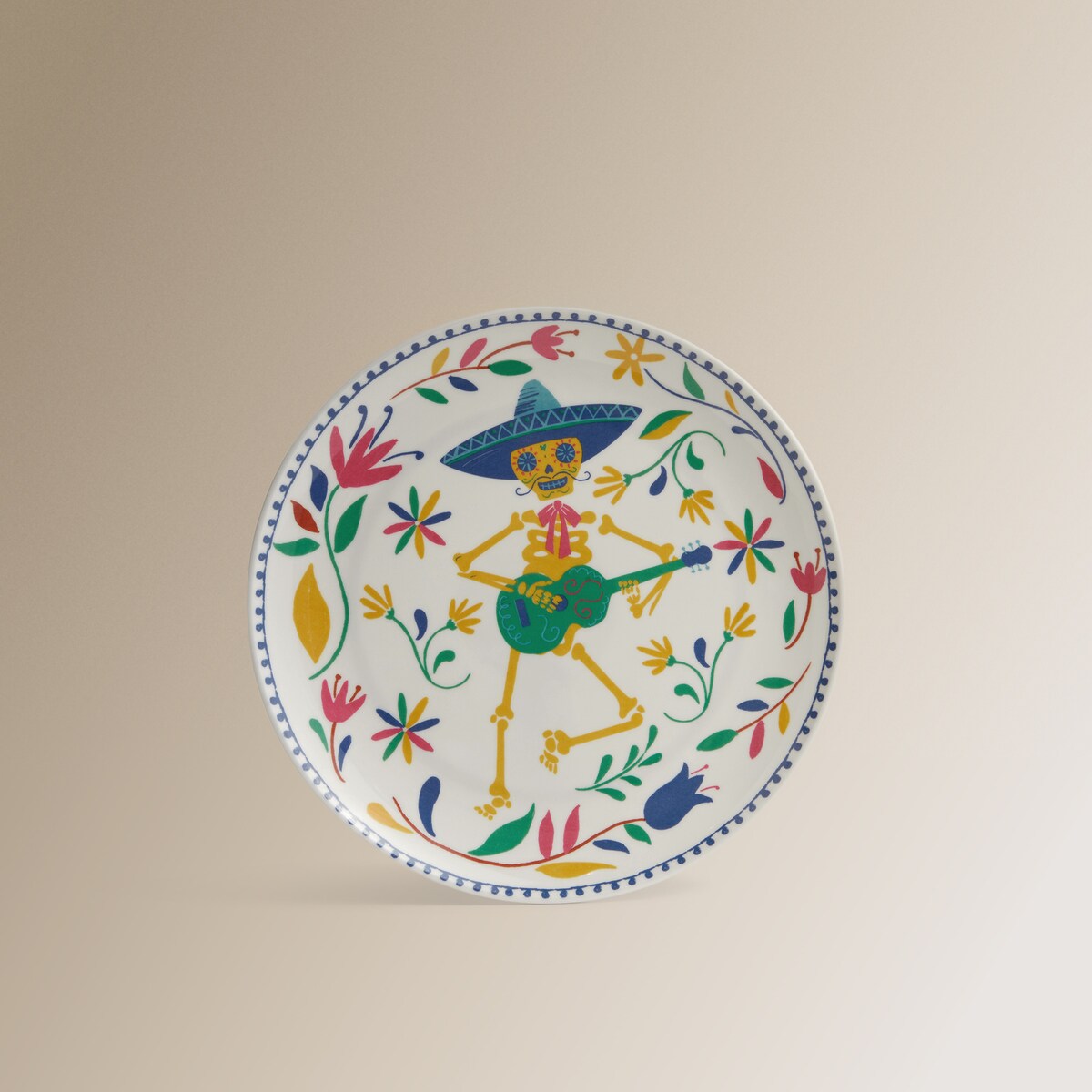 Plato de postre de melamina Catrín Jalisco Basics El Corte Inglés Multicolor-2