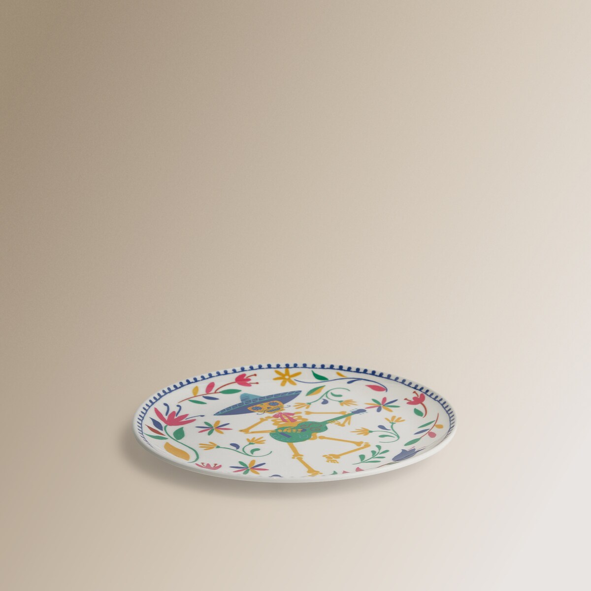 Plato de postre de melamina Catrín Jalisco Basics El Corte Inglés Multicolor-3