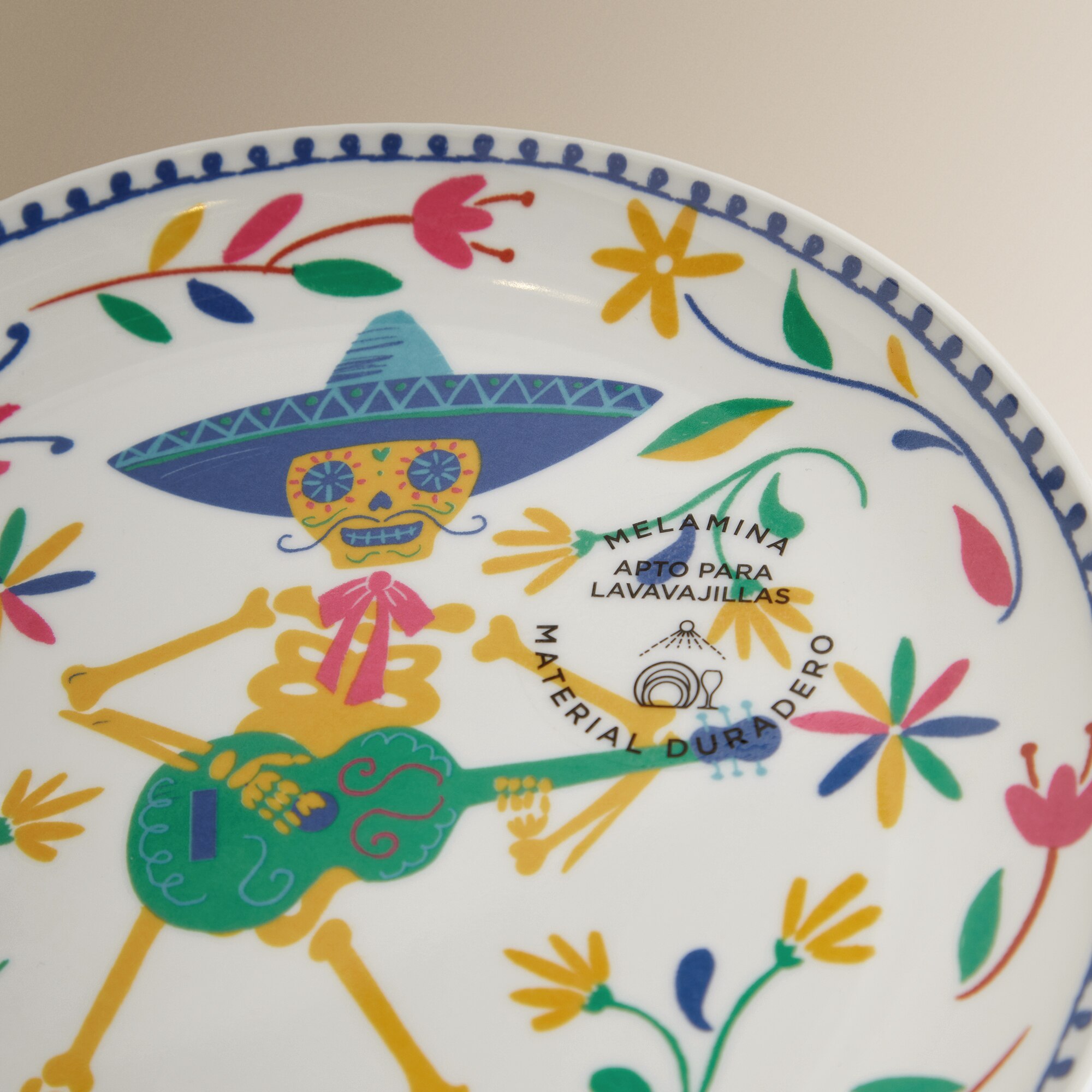 Plato de postre de melamina Catrín Jalisco Basics El Corte Inglés Multicolor-5