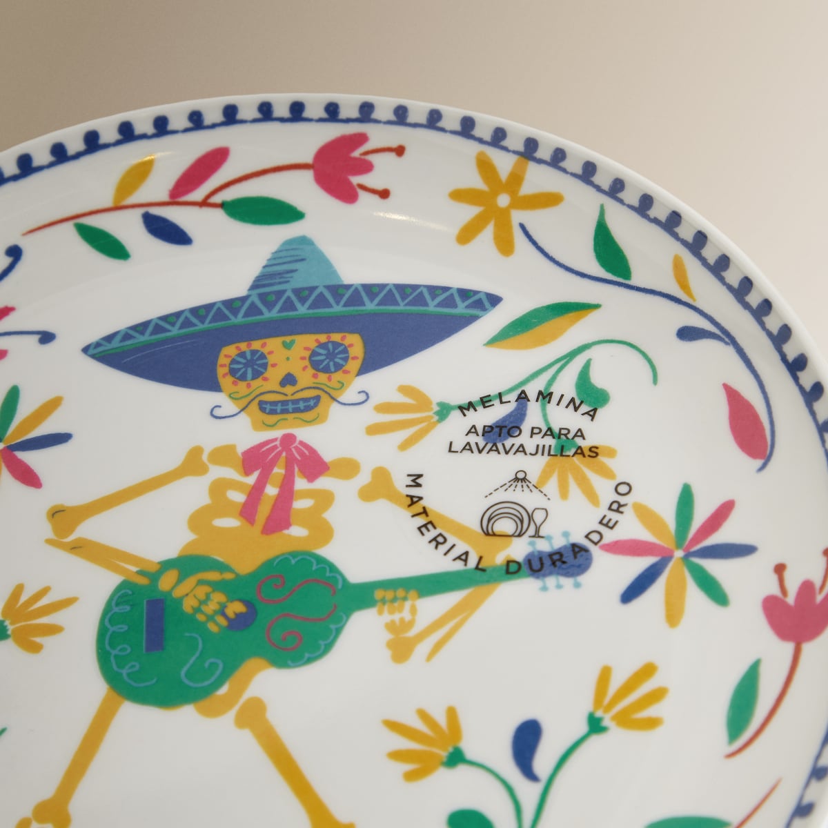 Plato de postre de melamina Catrín Jalisco Basics El Corte Inglés Multicolor-5