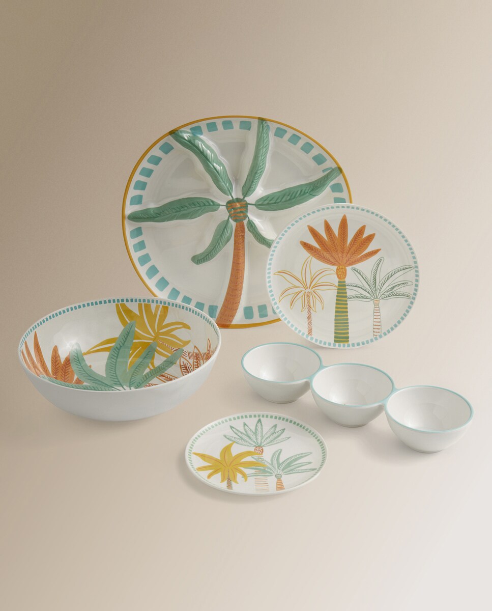 Plato de postre de melamina Tropical Basics El Corte Inglés Multicolor-5