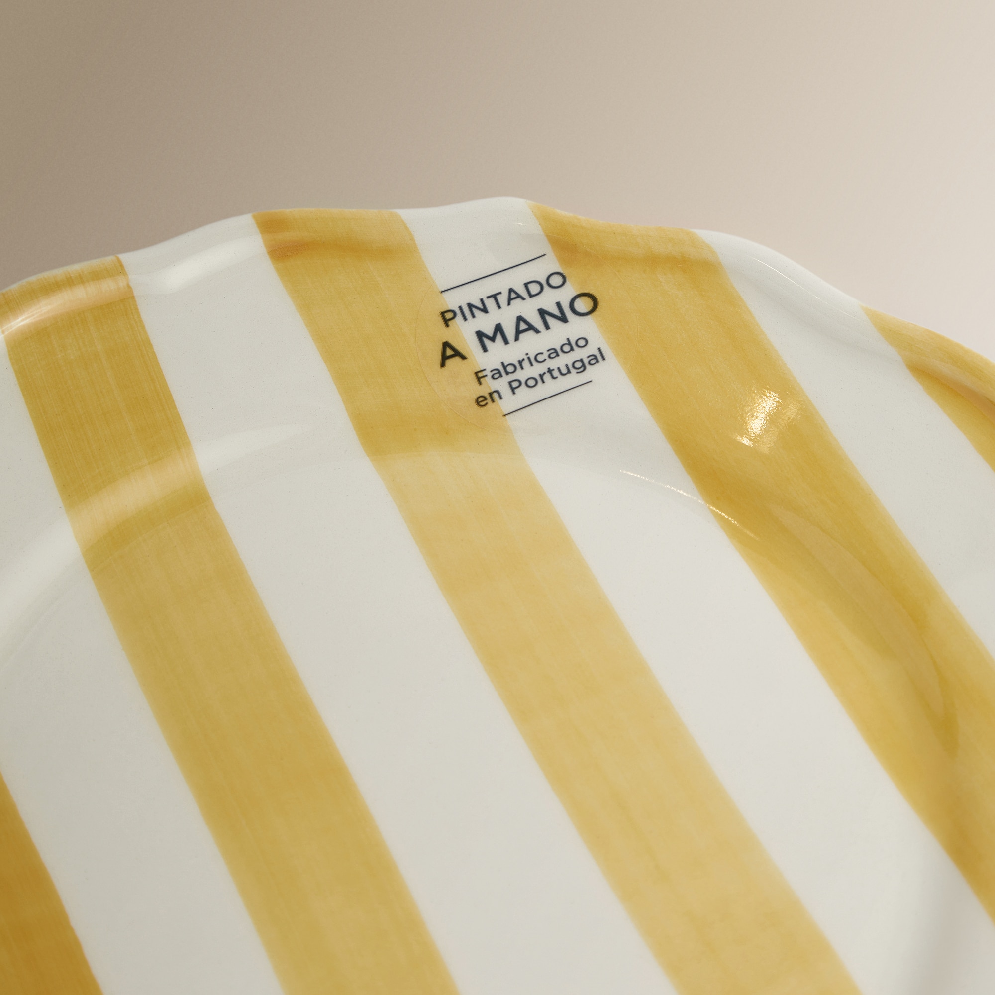 Prato de Sobremesa às Riscas Paradiso Amarelo-5