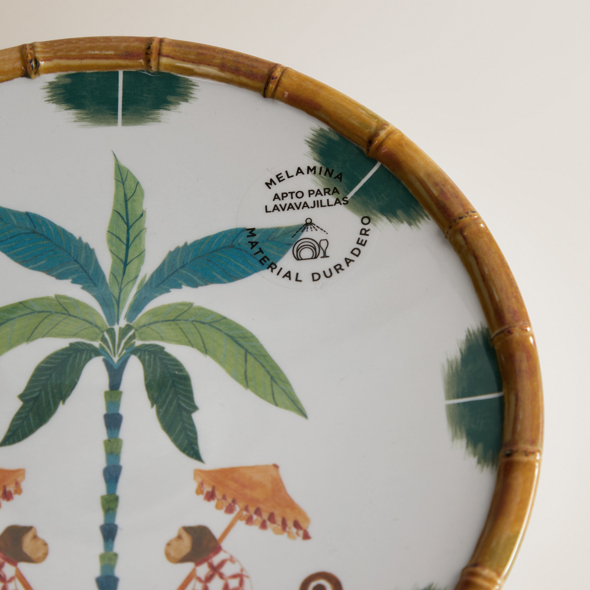 Prato de Sobremesa de Melamina Macaco Amali Multicolor-4