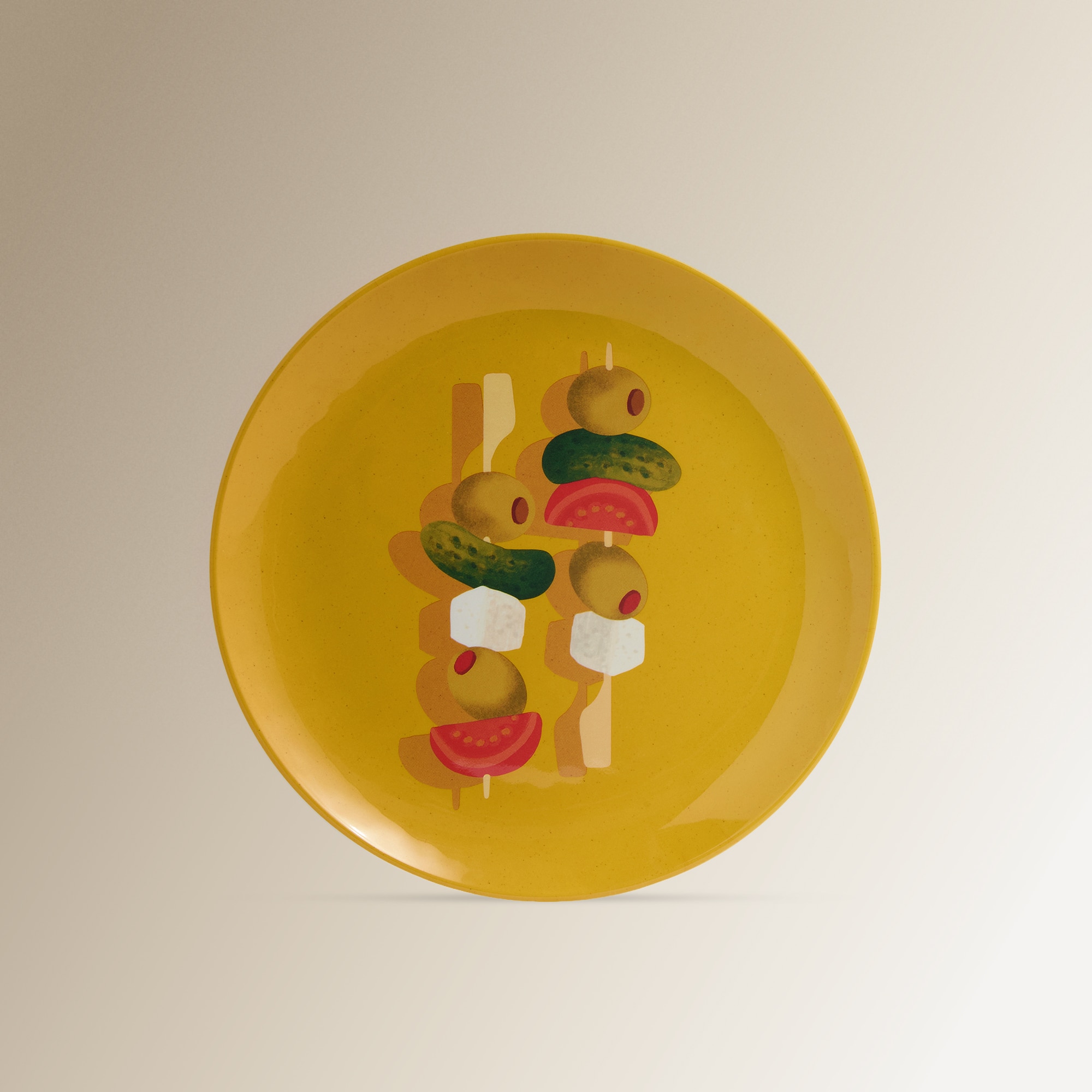 Prato de Sobremesa de Melamina Espetada Mojácar Amarelo-1