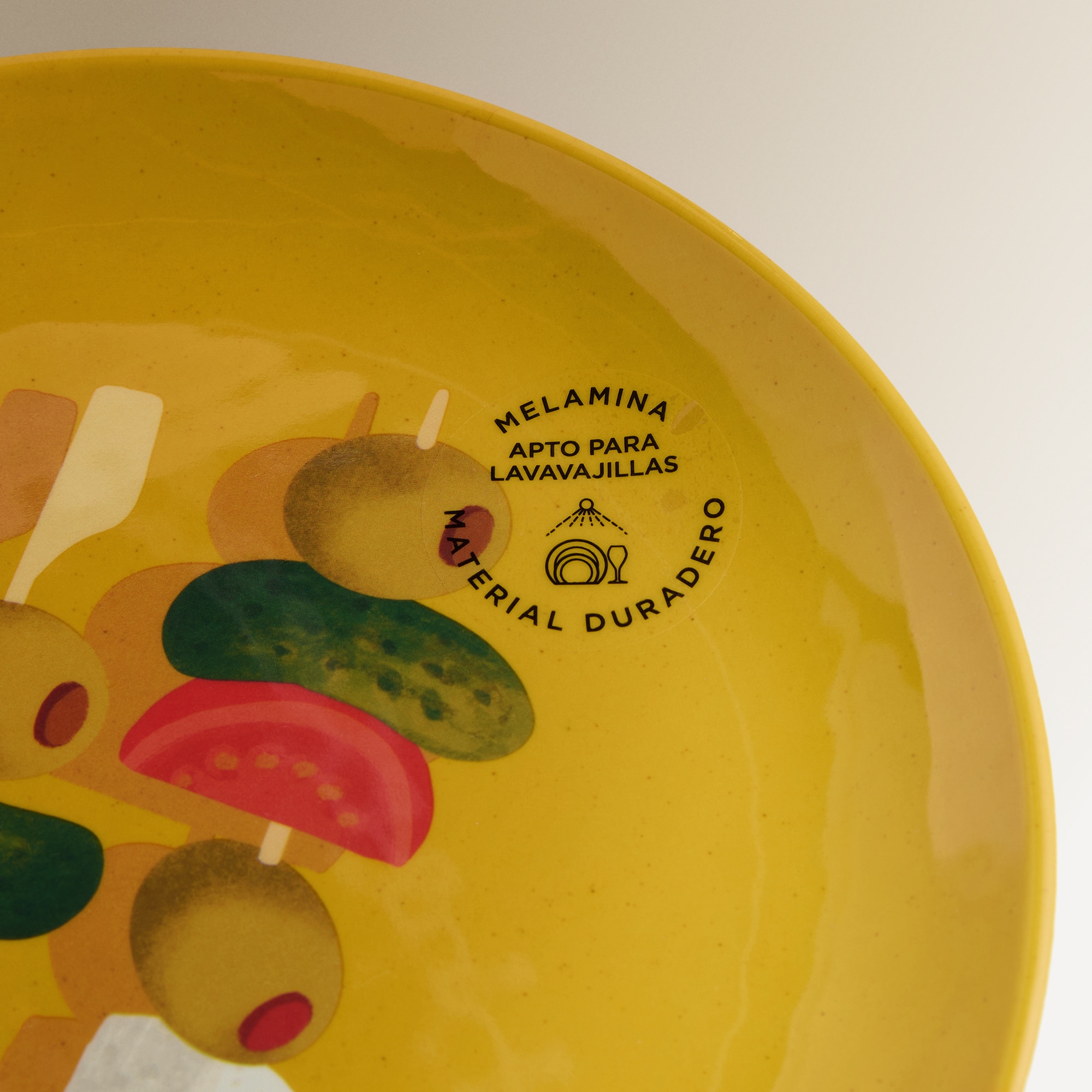 Prato de Sobremesa de Melamina Espetada Mojácar Amarelo-4